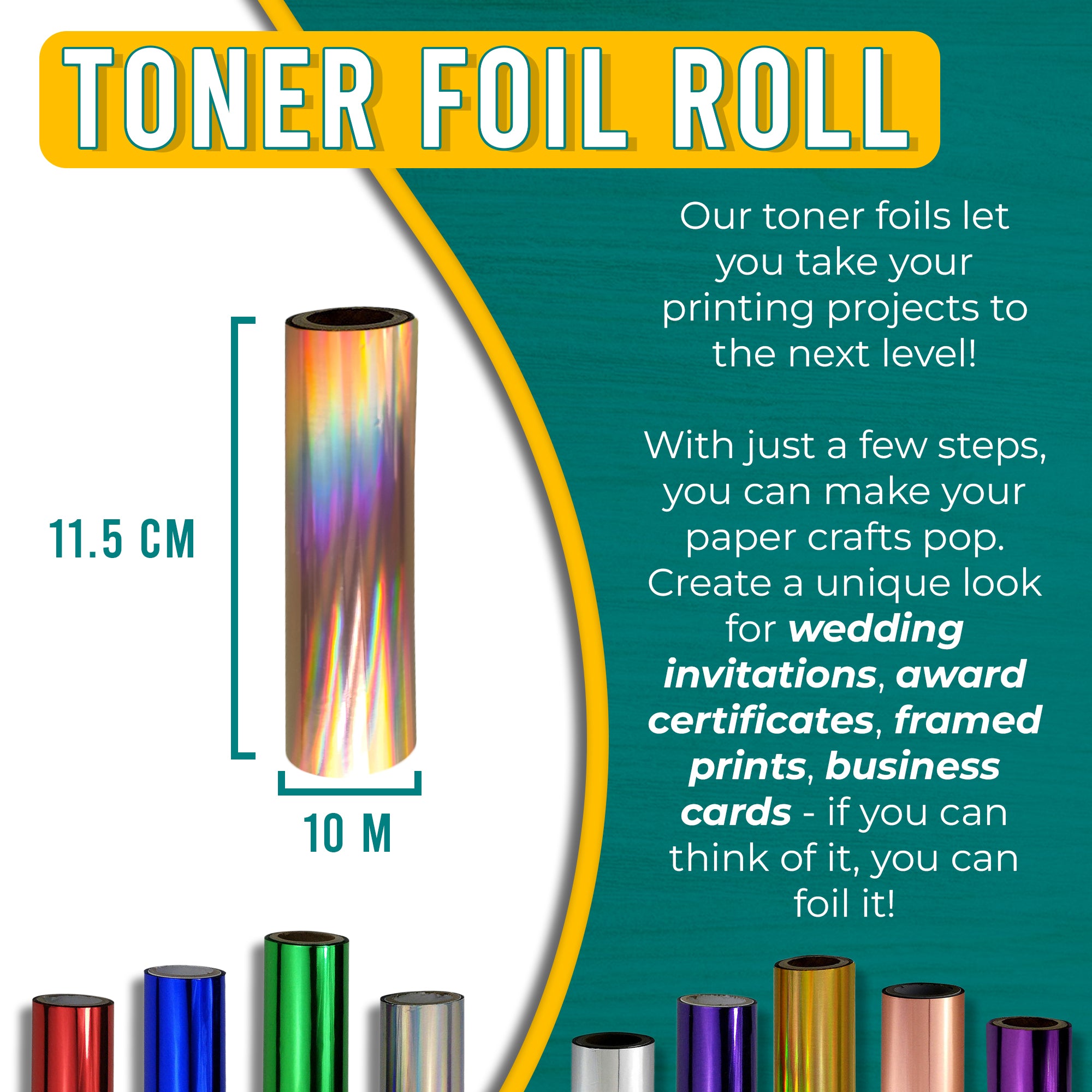 Holographic Rose Gold | 11.5cm x 10m Roll