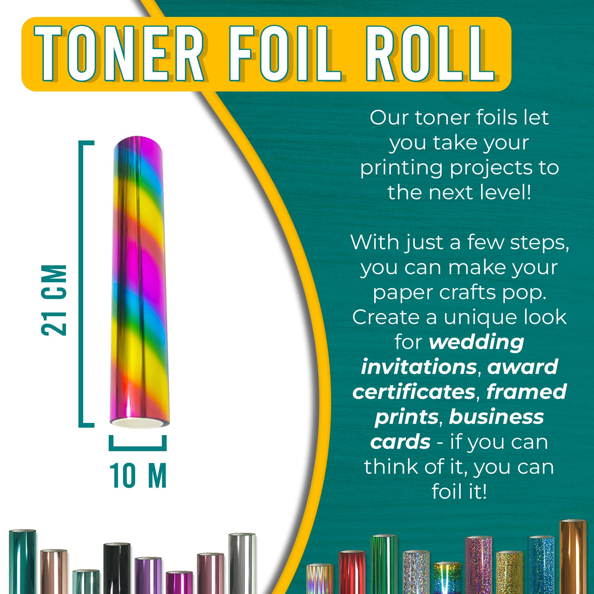 Metallic Rainbow Toner Foil | 21cm x 10m Roll
