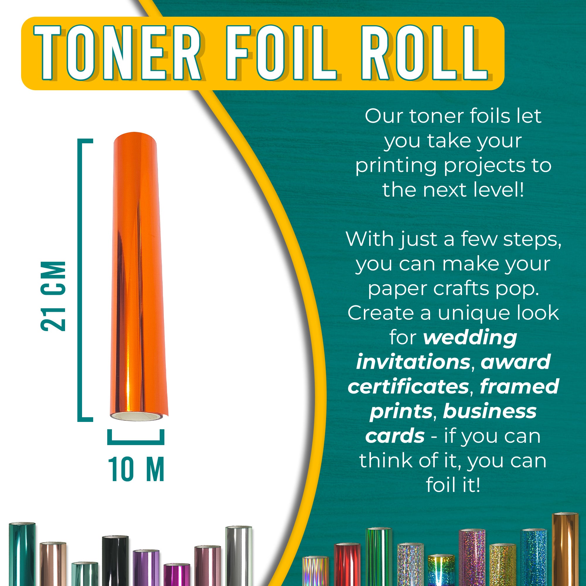 Metallic Orange Toner Foil | 21cm x 10m Roll