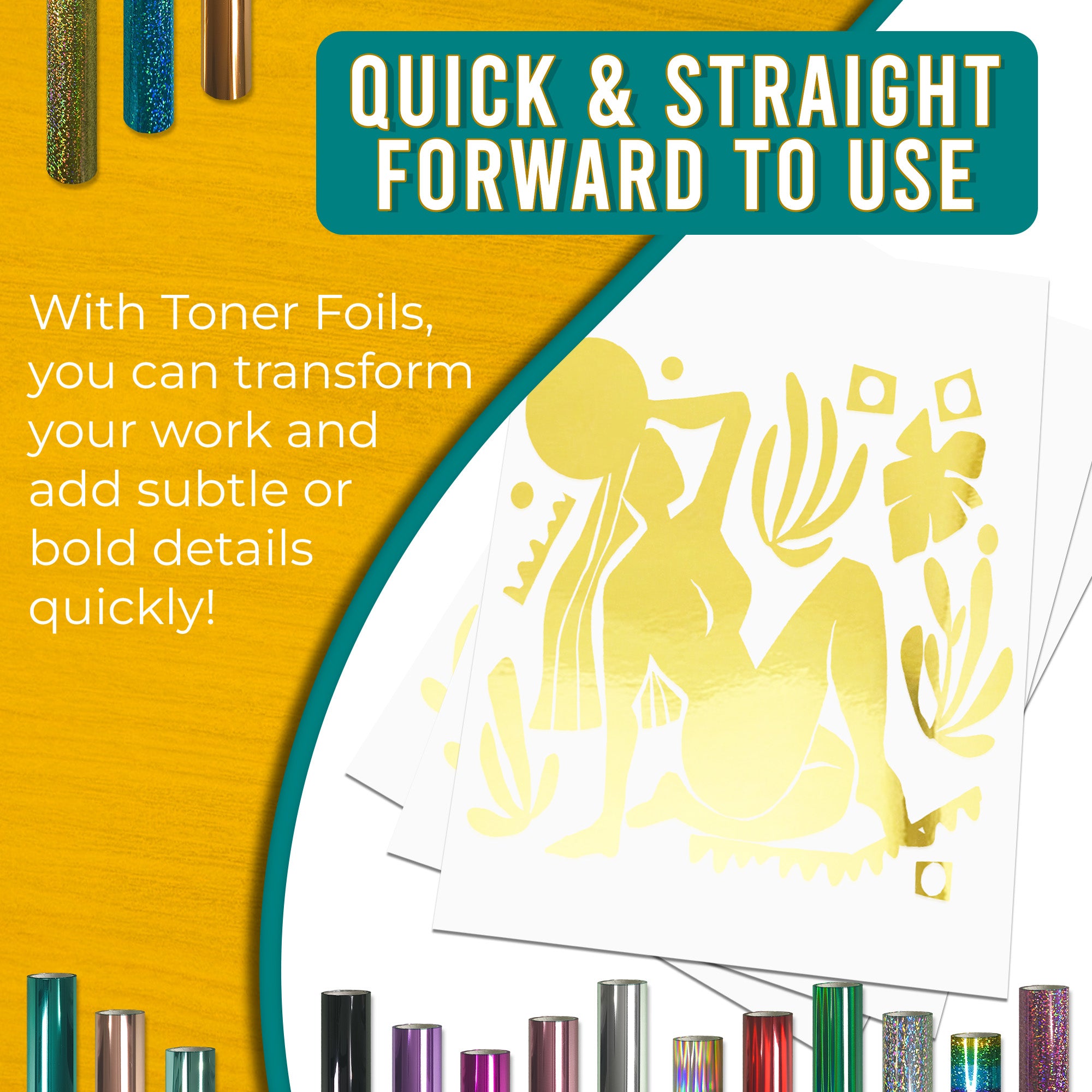 Metallic Light Gold Toner Foil | 21cm x 120m Roll