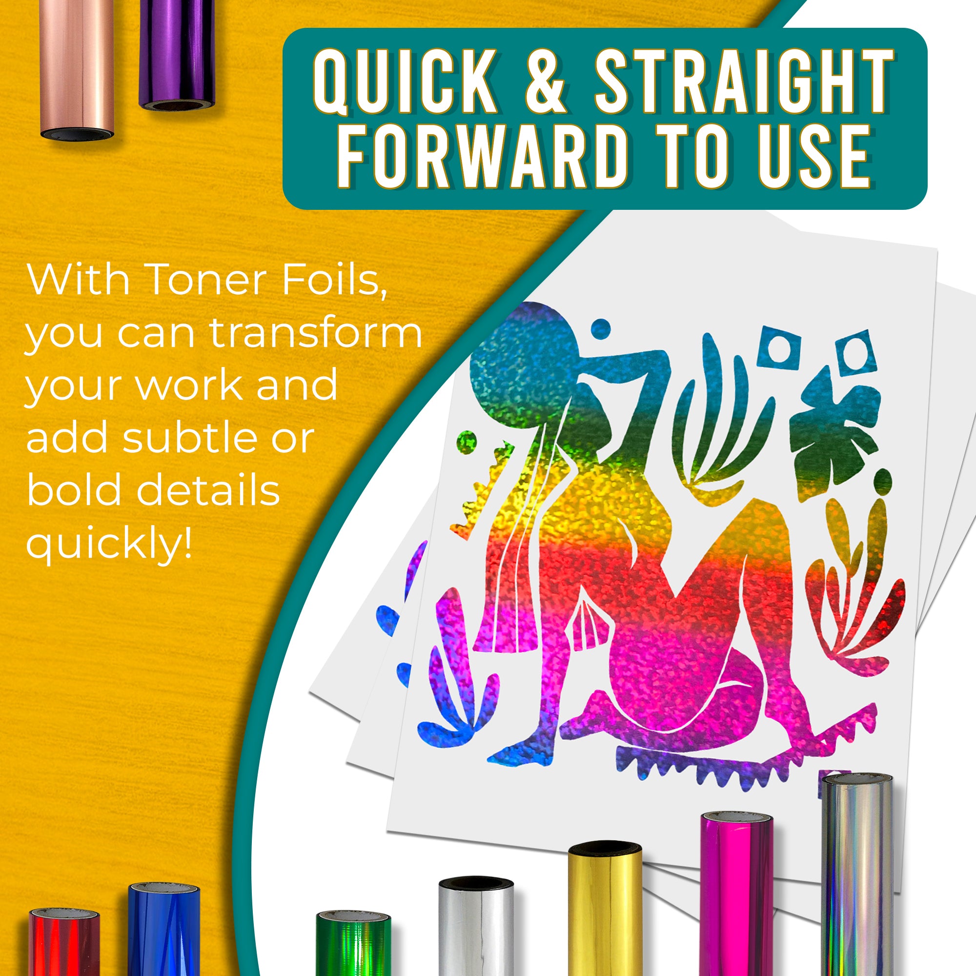 Rainbow Glitter Toner Foil | 11.5cm x 10m Roll