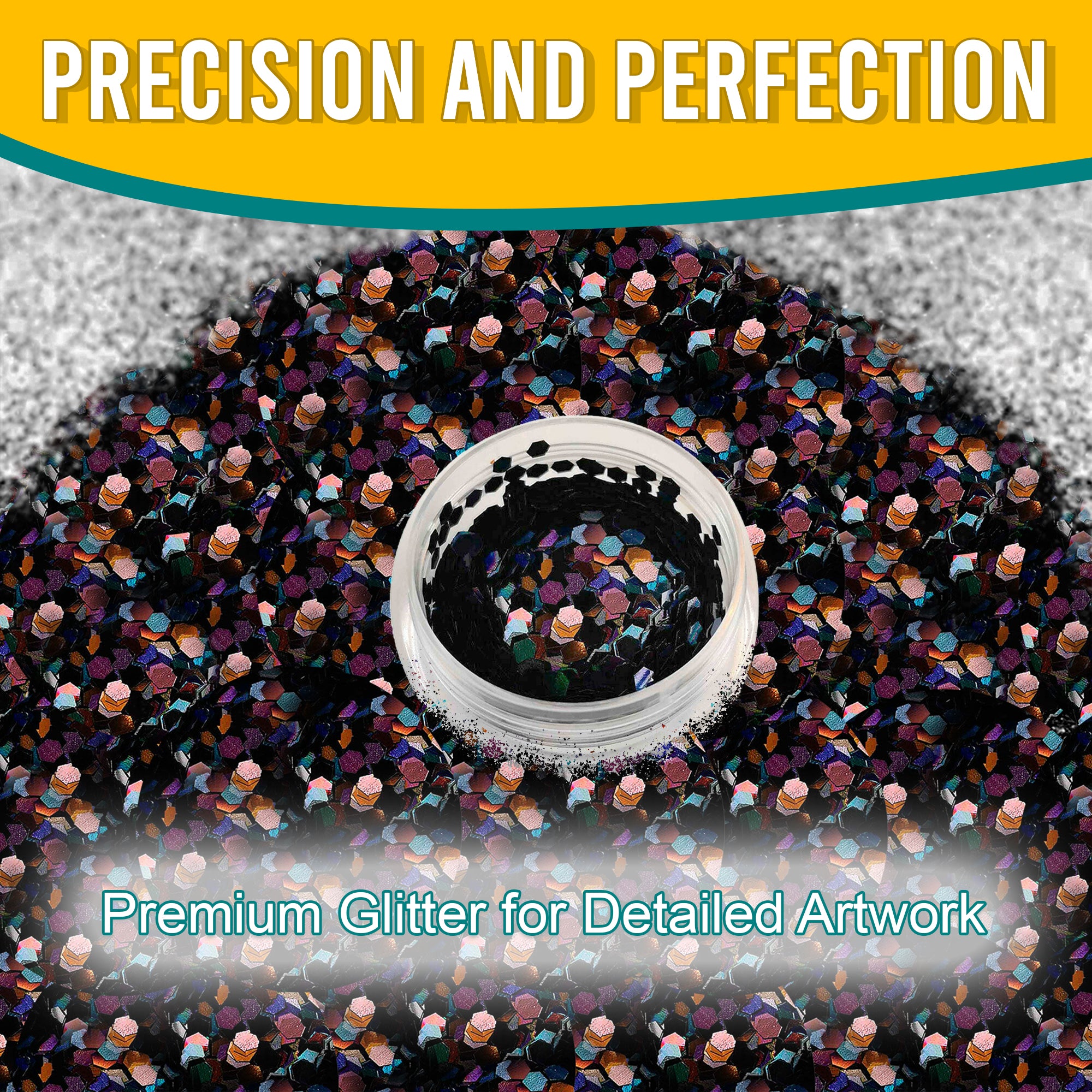 6.	Precision and Perfection - Premium Black Chunky Holographic Glitter for Detailed Artwork