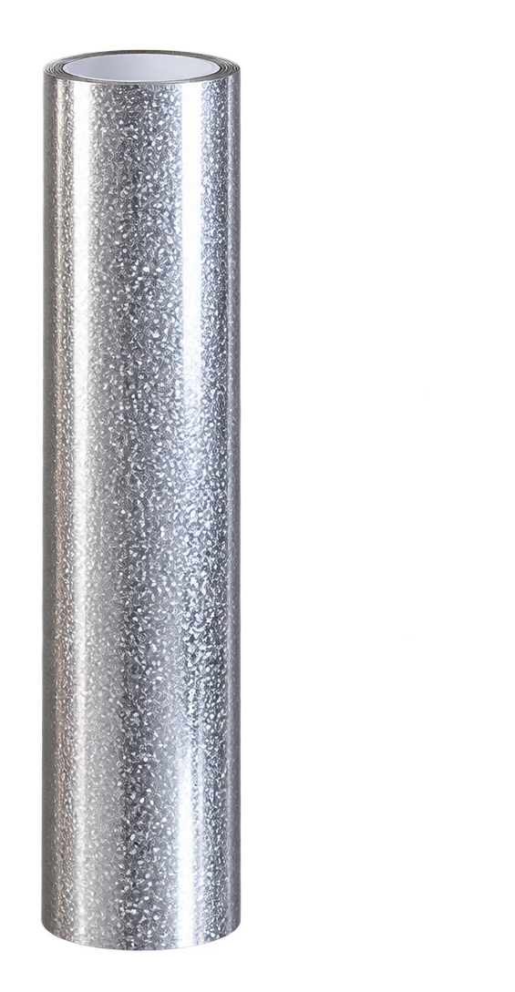 Droplet Silver toner foil roll with a bright metallic silver finish and irregular droplet-style pattern