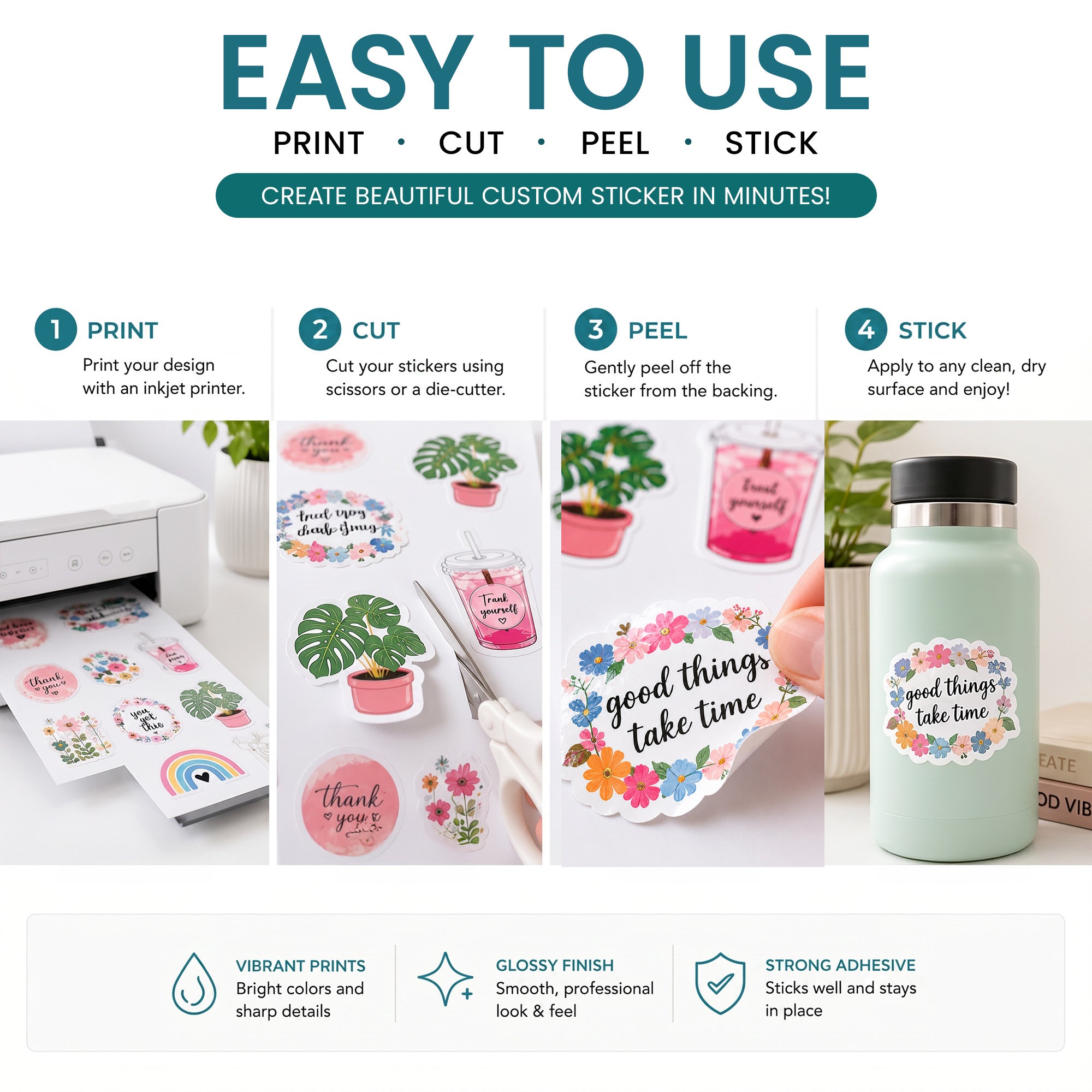 Easy to use sticker paper instructions