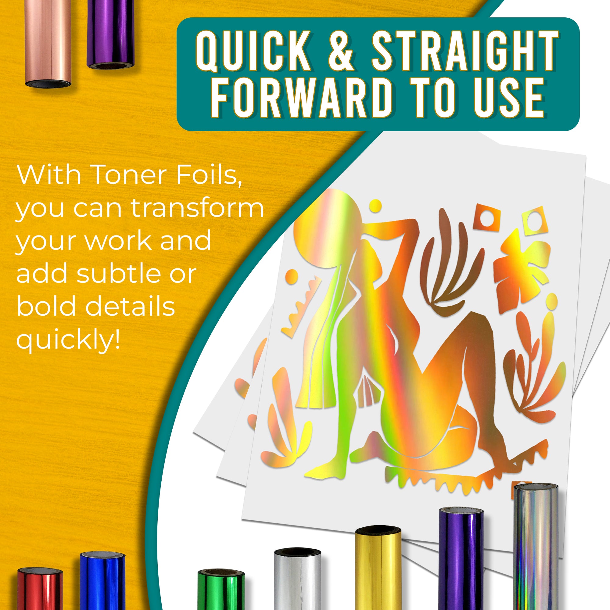 Holographic Gold Toner Foil | 11.5cm x 10m Roll