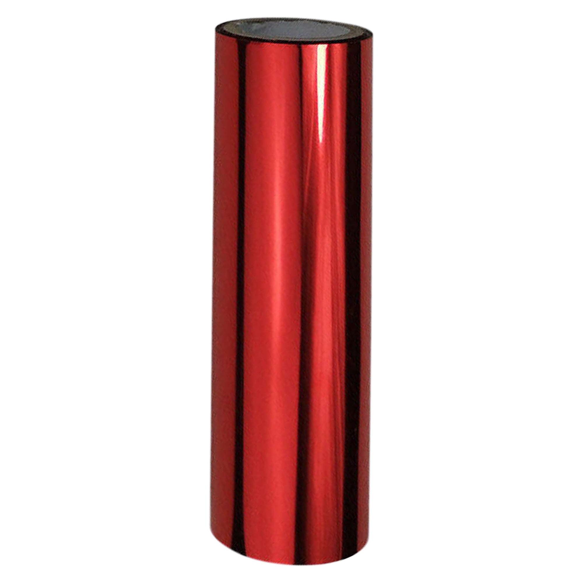 A single roll of bold red toner foil, with a shiny, reflective finish.