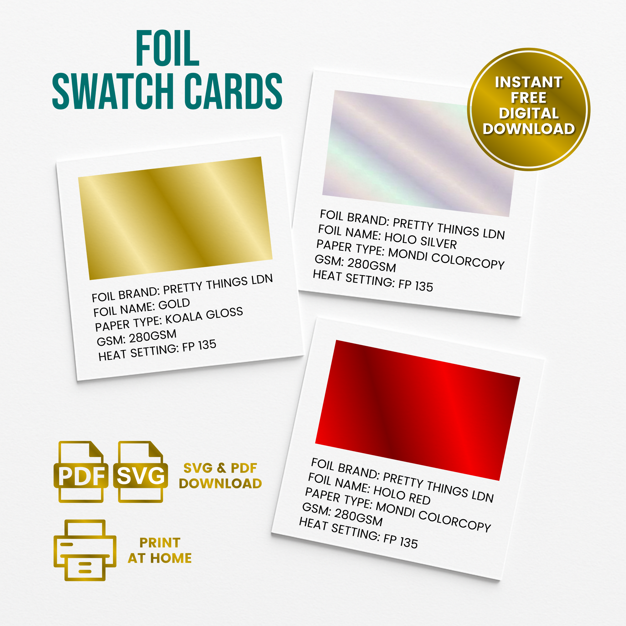 Foil Swatch Card Template – SVG & PDF Download