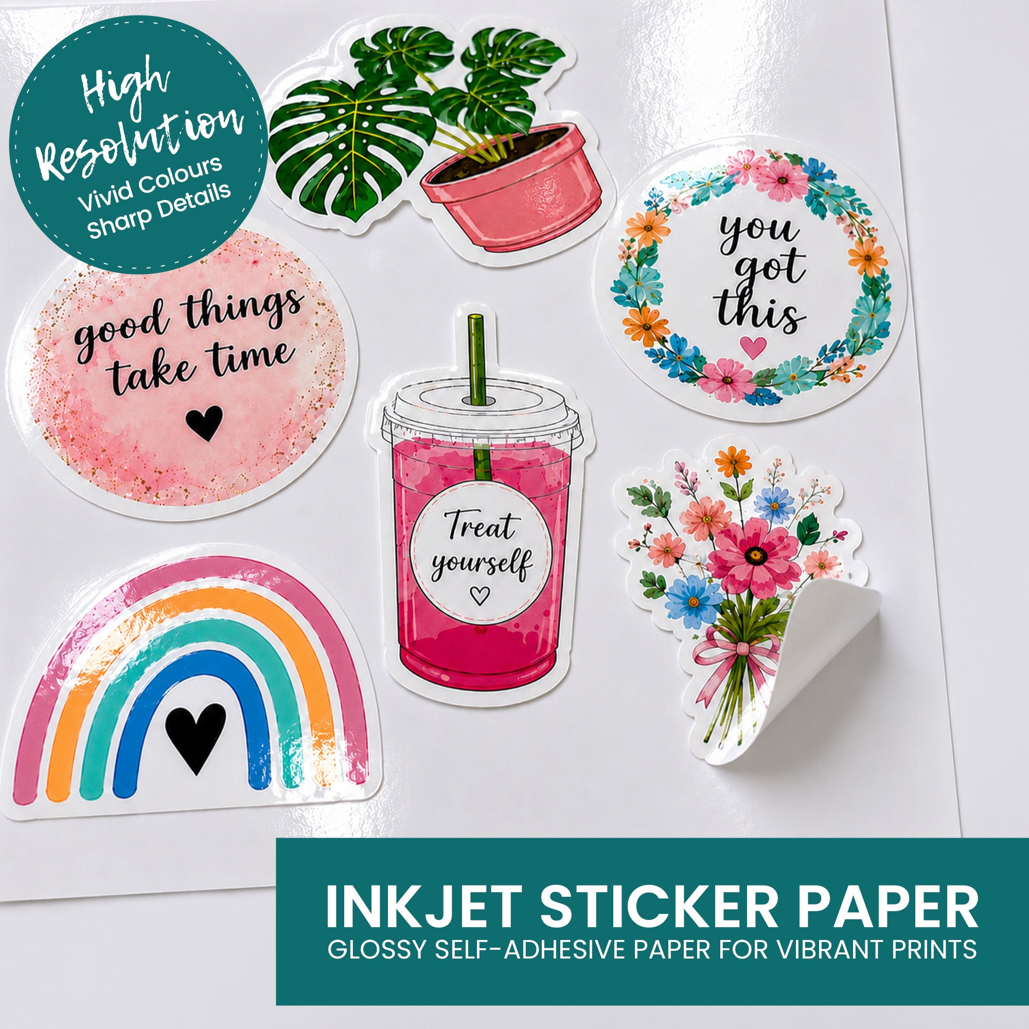 Image showing vibrancy of colours on sticker paper