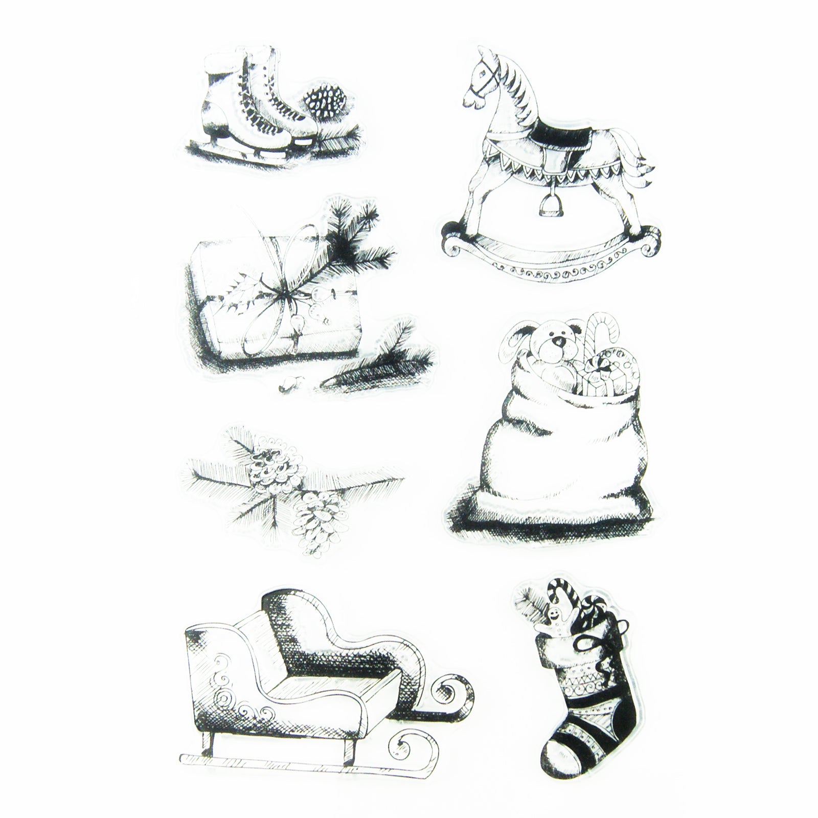 Clear Stamps set Christmas paper crafts and scrapbooking