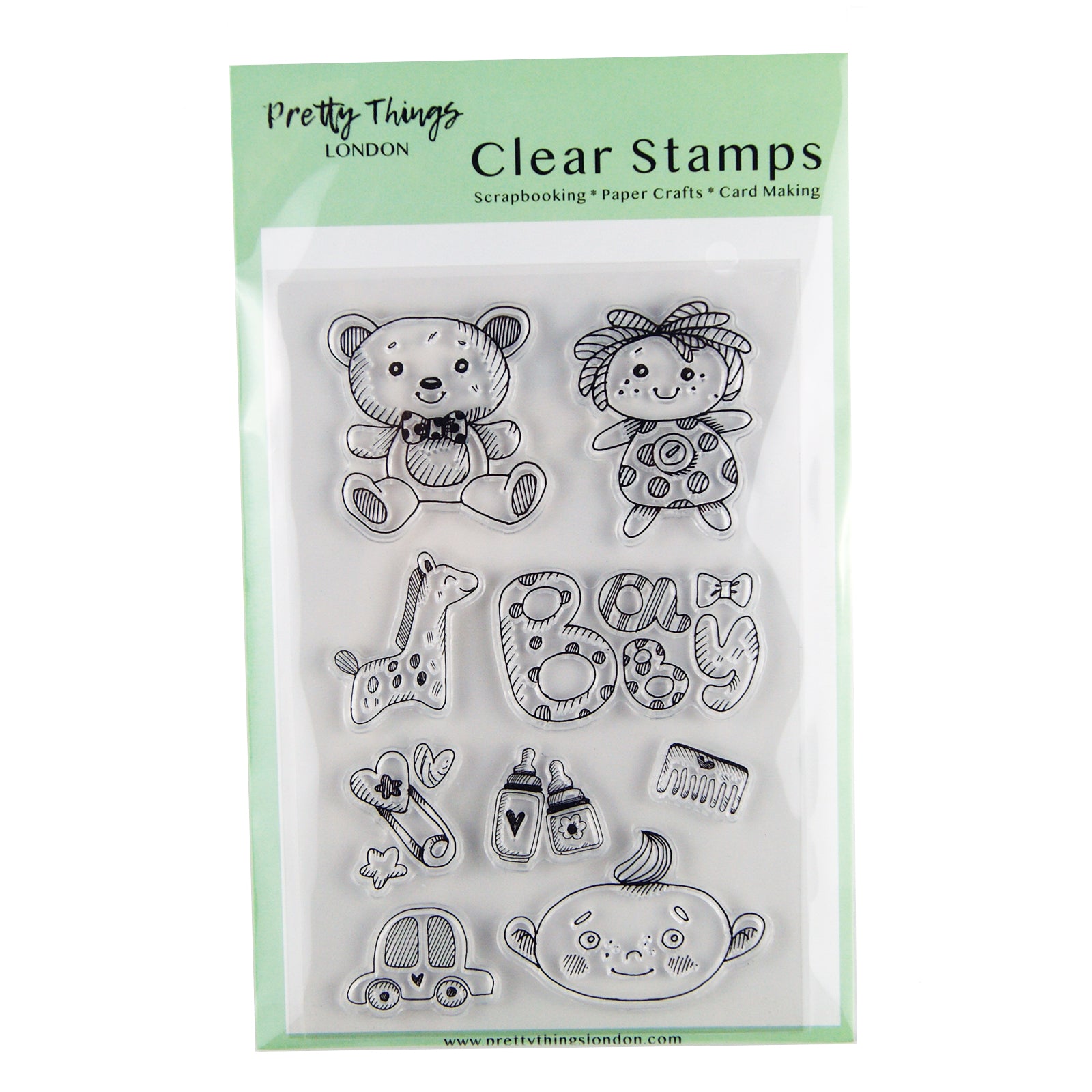 Clear stamp set baby theme card making and scrapbooking
