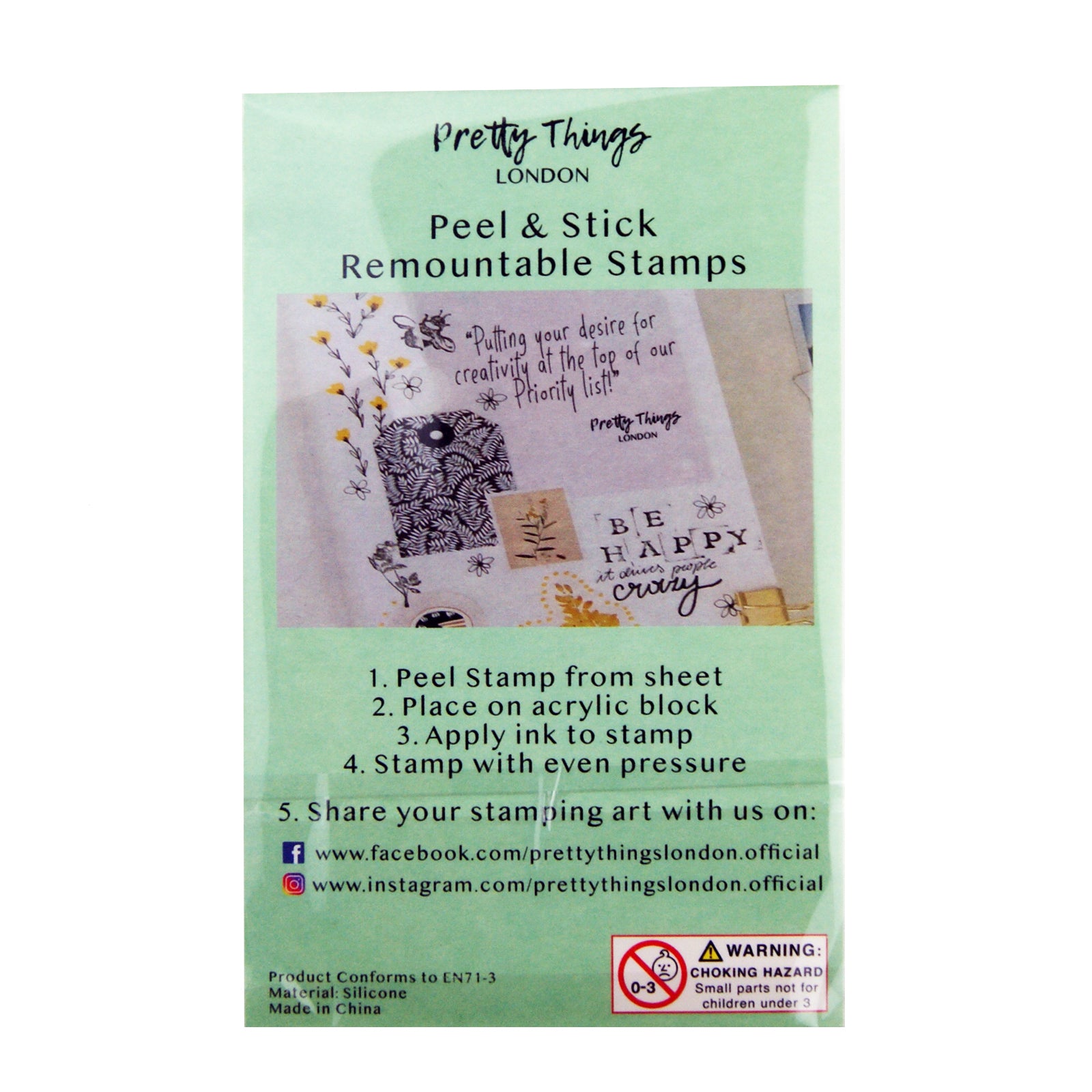 Instructions for reusable clear stamps