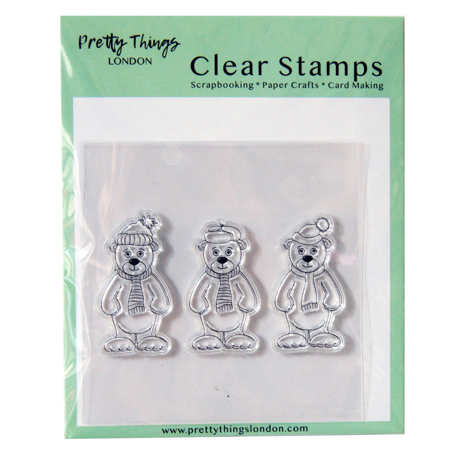 Clear stamp set 3 winter bears card making and scrapbooking