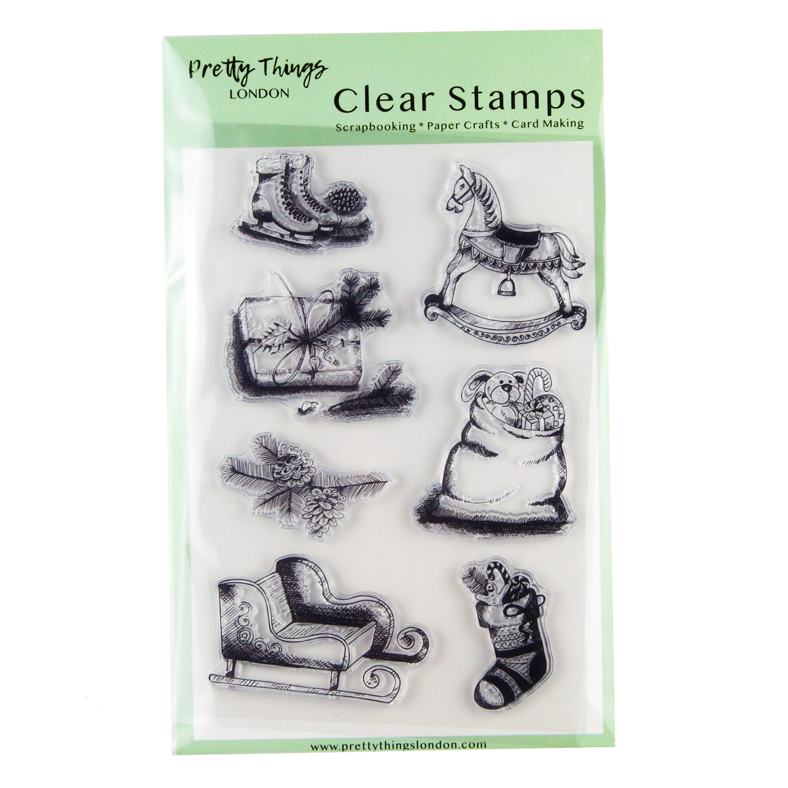 Clear stamps vintage Christmas paper crafts and card making