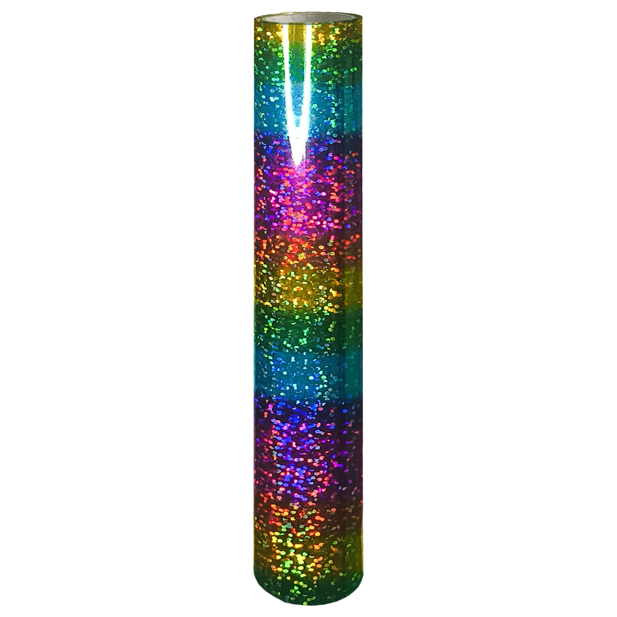 Rainbow Glitter Toner Foil Roll 21cm × 10m – toner reactive foil for laser prints and laminator foiling.