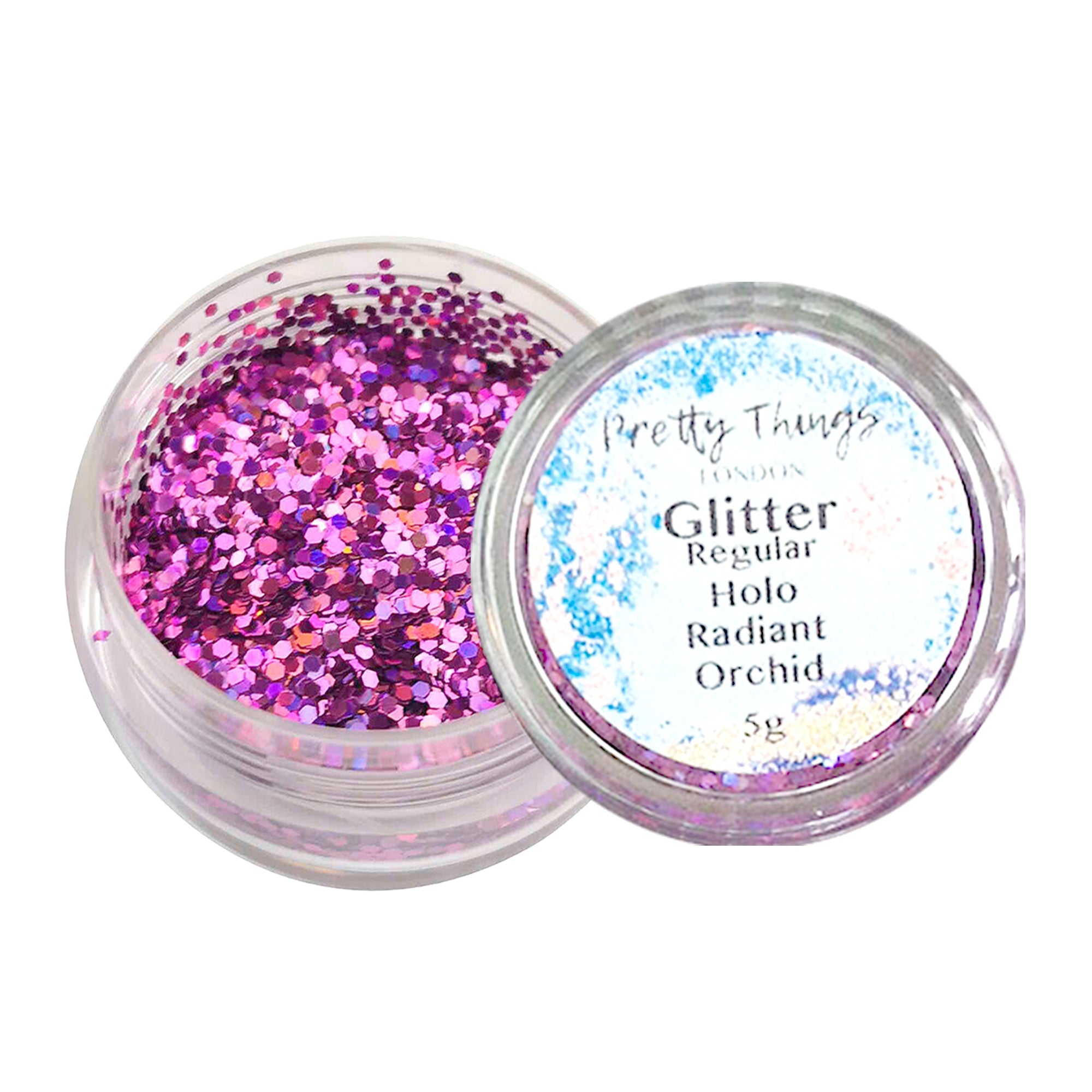 1.	Pretty Things London Regular Holographic Glitter in Radiant Orchid - 5g jar