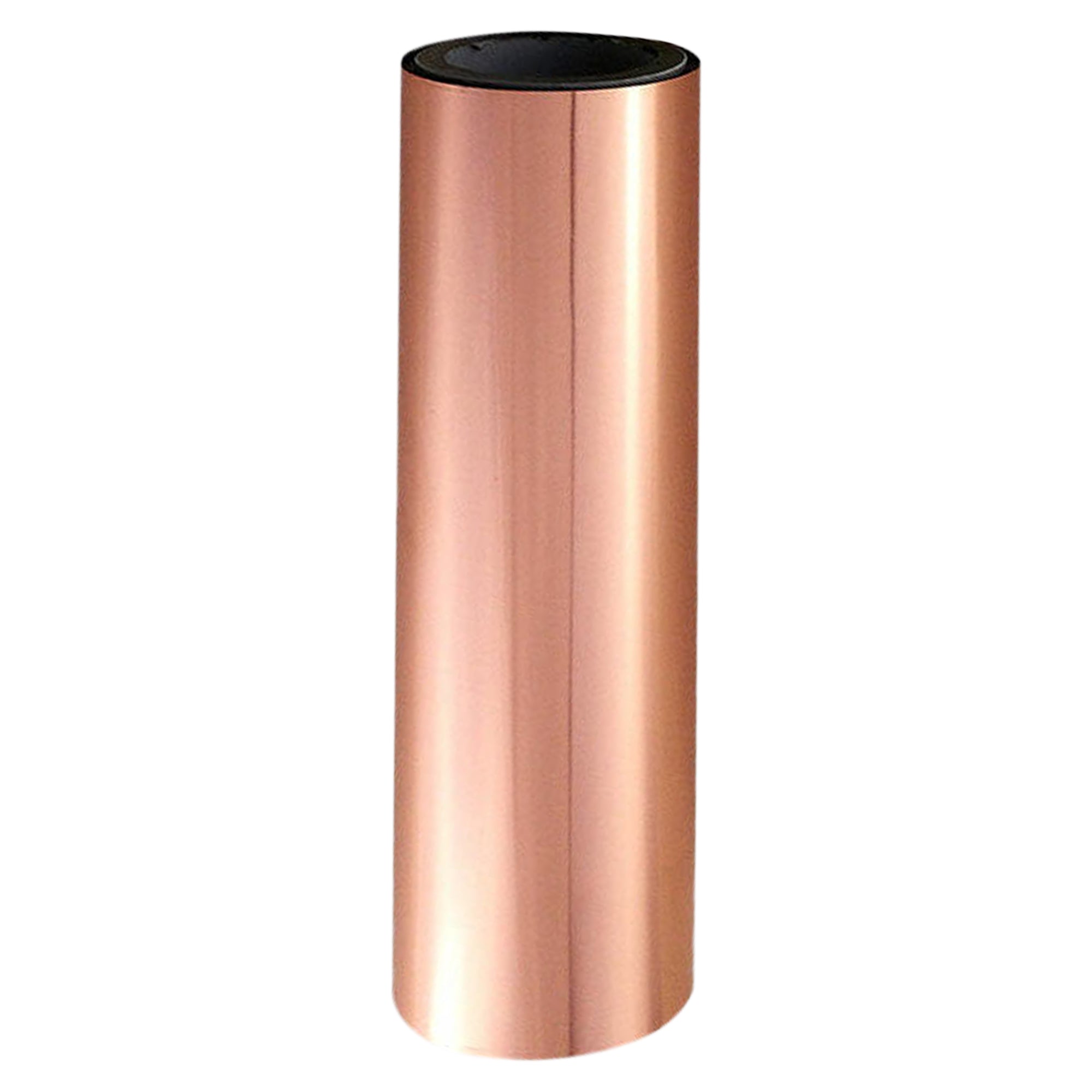 A single roll of elegant rose gold toner foil, with a warm, reflective sheen.