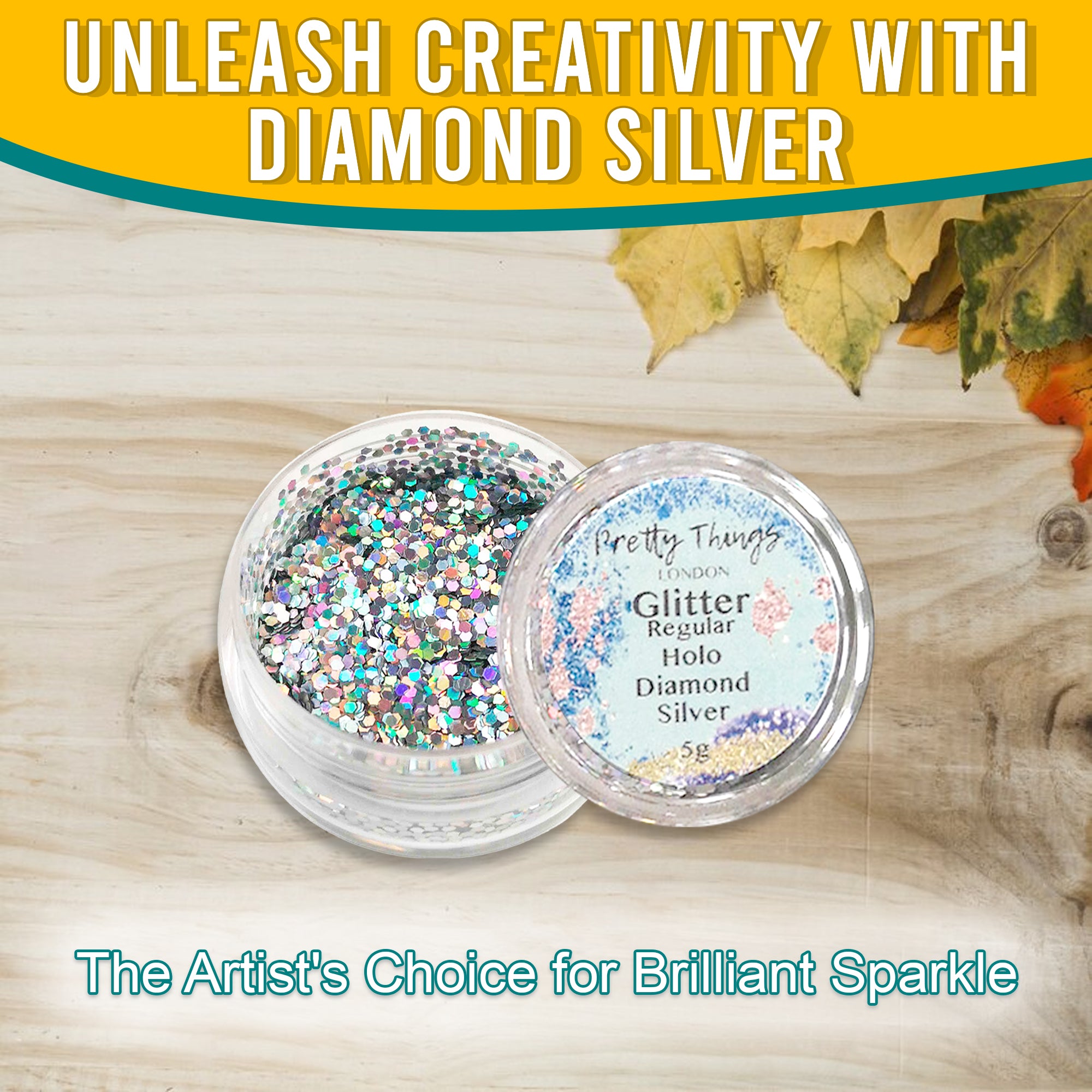 2.	Unleash Creativity with Diamon Silver - Pretty Things London Regular Holographic Glitter