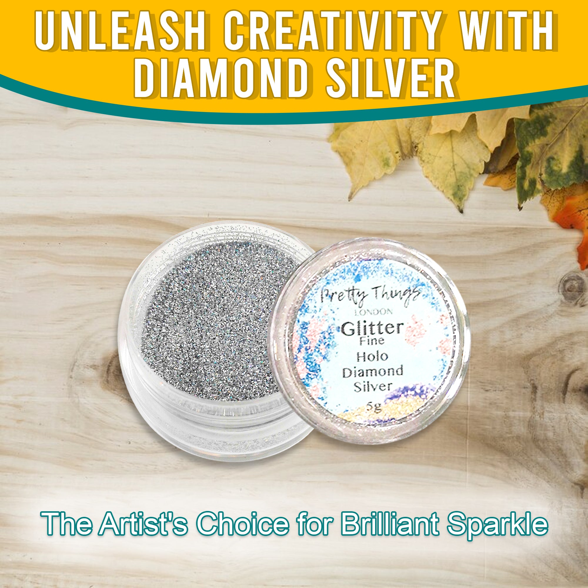 2.	Unleash creativity with Pretty Things London Fine Holographic Glitter in Diamon Silver