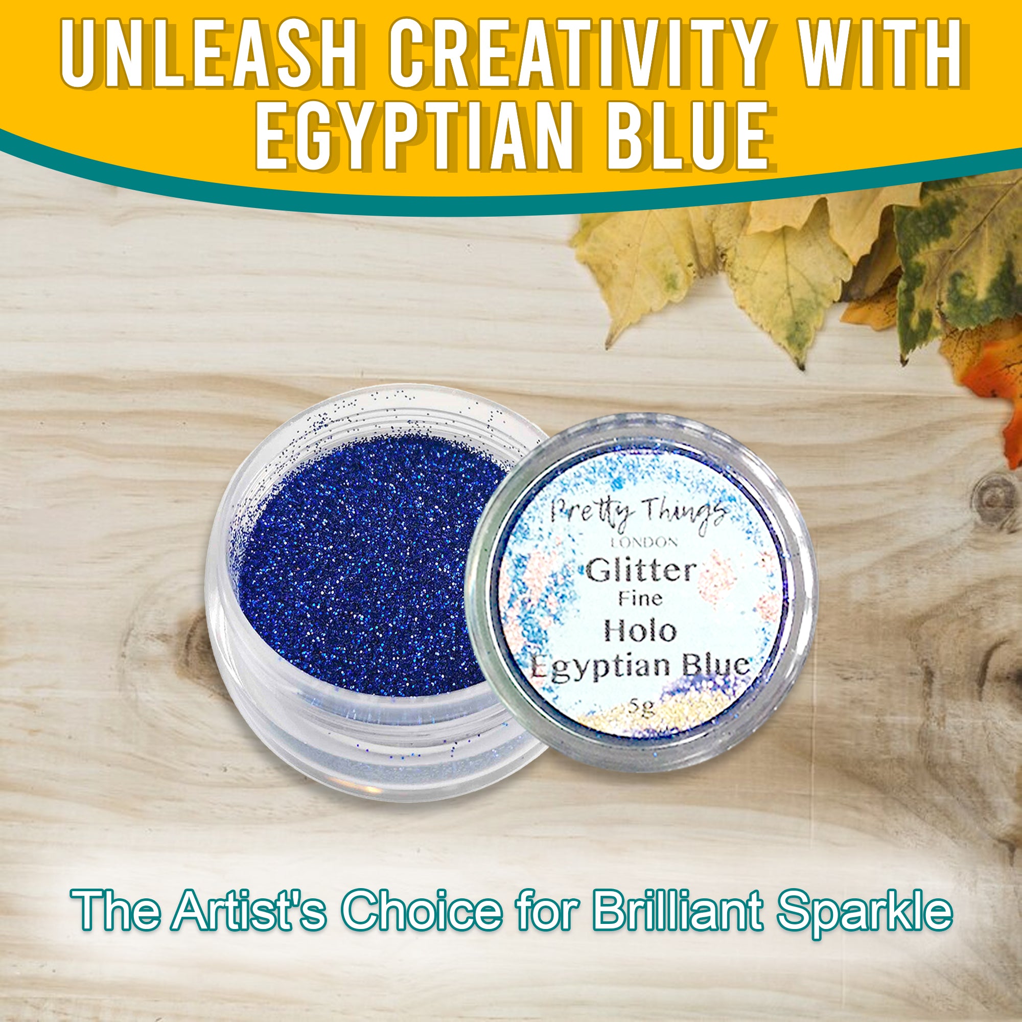 2.	Unleash creativity with Pretty Things London Fine Holographic Glitter in Egyptian Blue