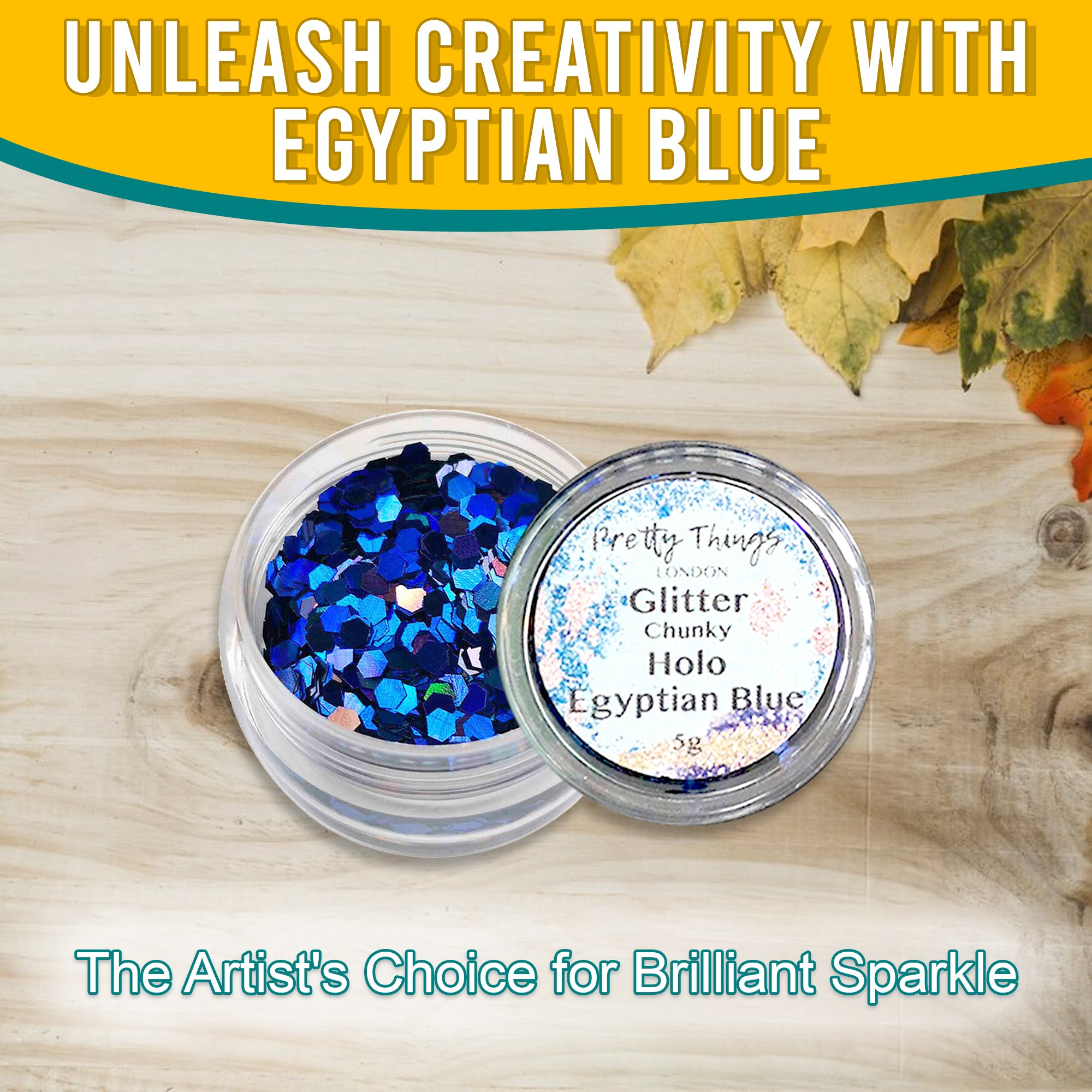 2.	Unleash Creativity with Egyptian Blue - Pretty Things London Chunky Holographic Glitter