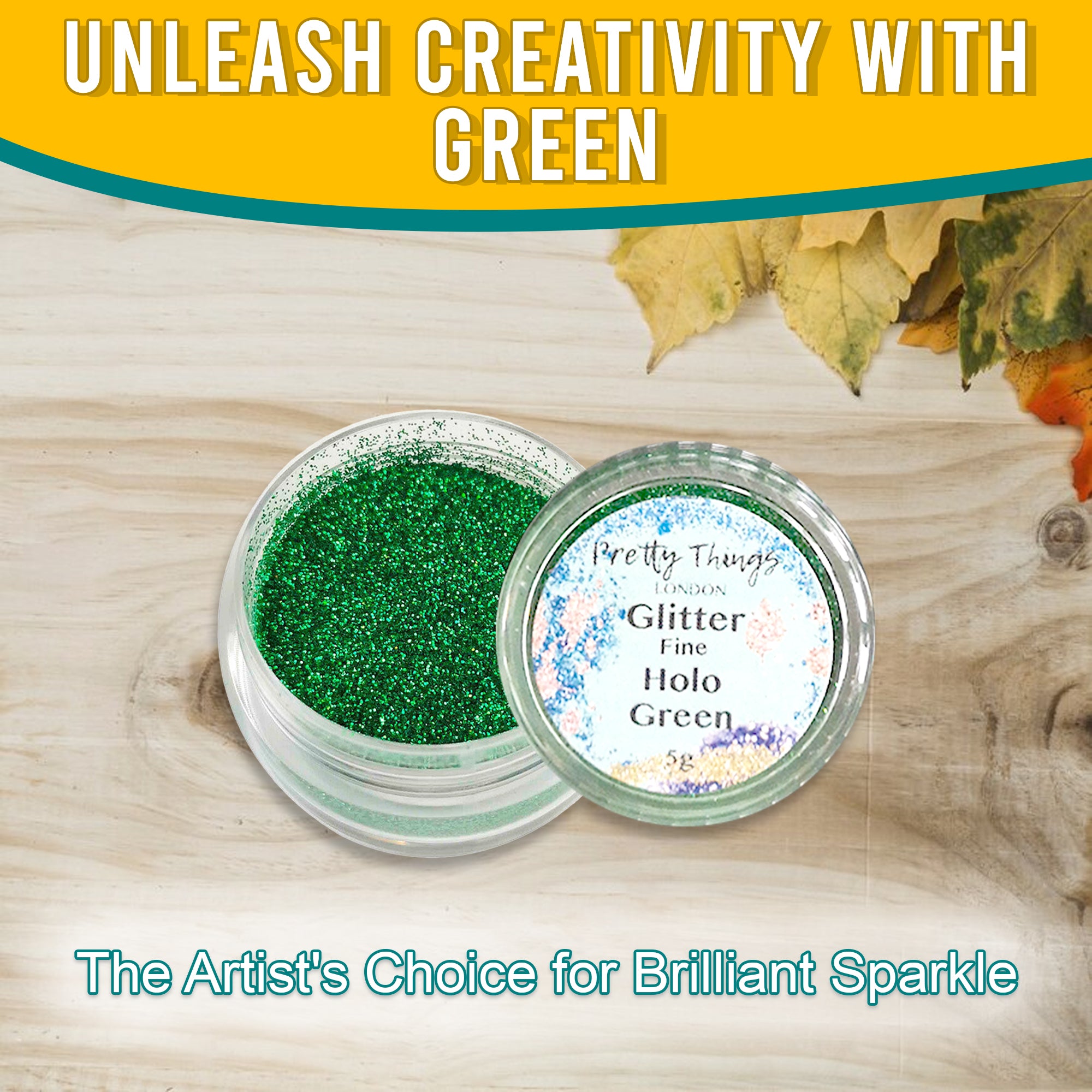 2.	Unleash creativity with Pretty Things London Fine Holographic Glitter in Green