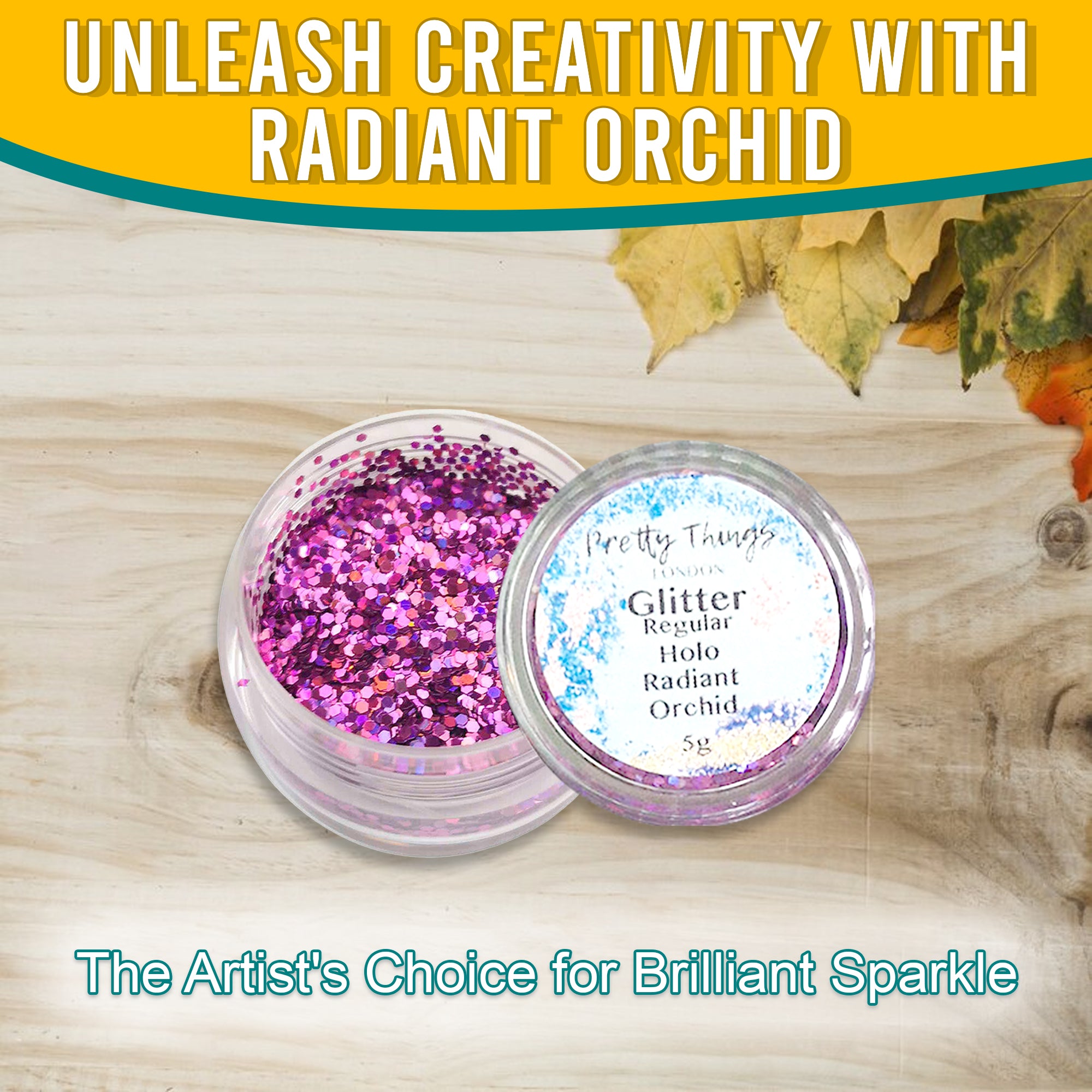 2.	Unleash Creativity with Radiant Orchid - Pretty Things London Regular Holographic Glitter