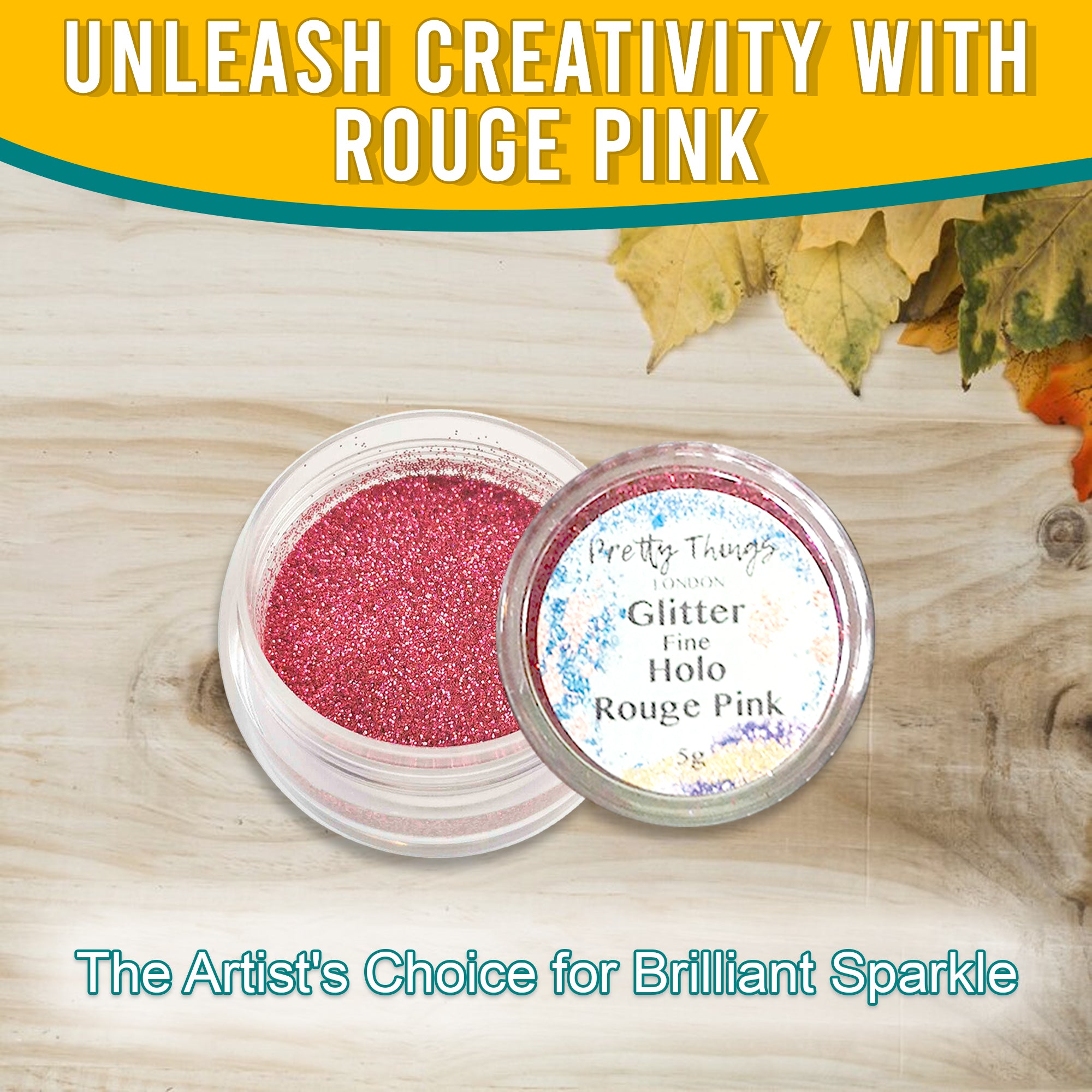 2.	Unleash creativity with Pretty Things London Fine Holographic Glitter in Rouge Pink