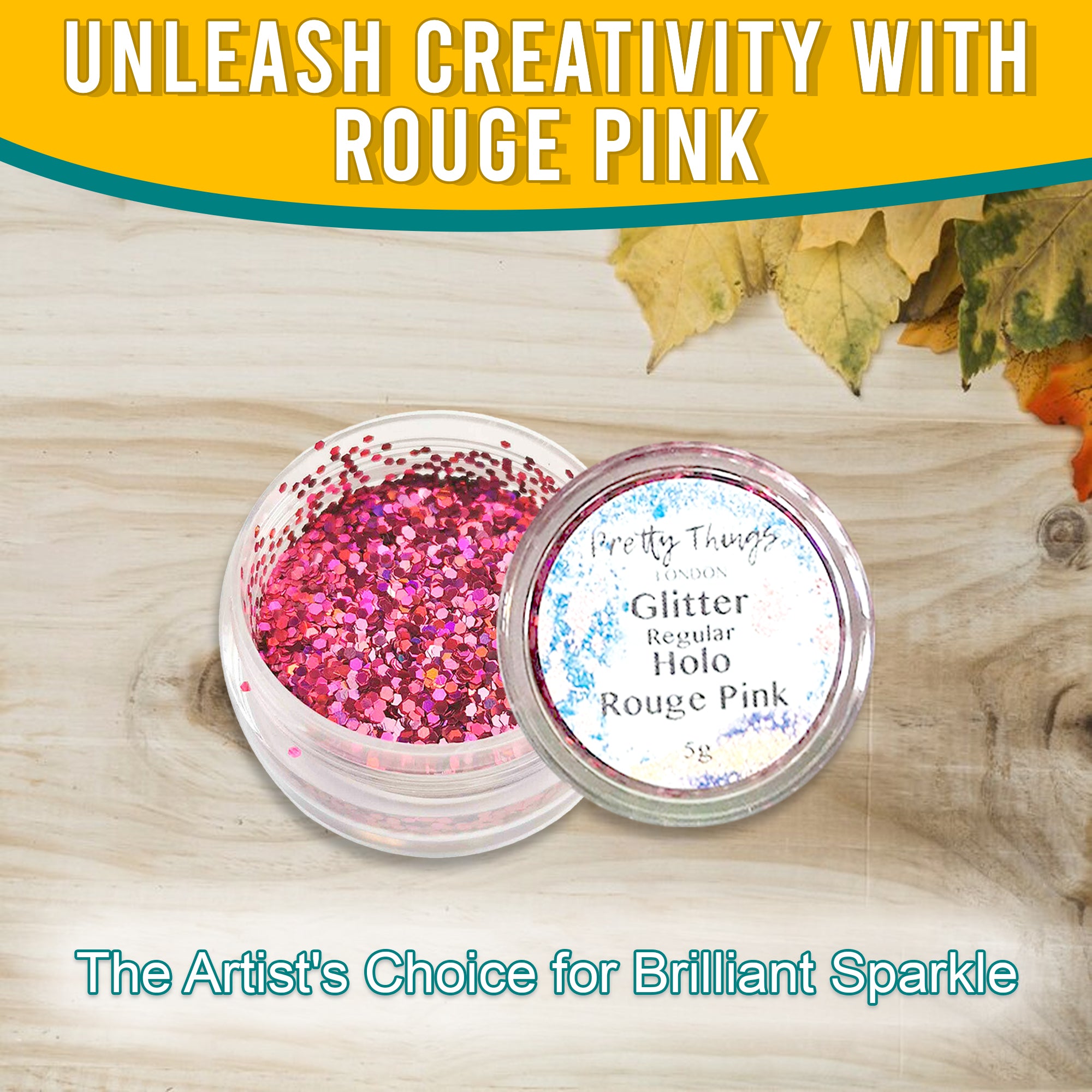 2.	Unleash Creativity with Rouge Pink - Pretty Things London Regular Holographic Glitter