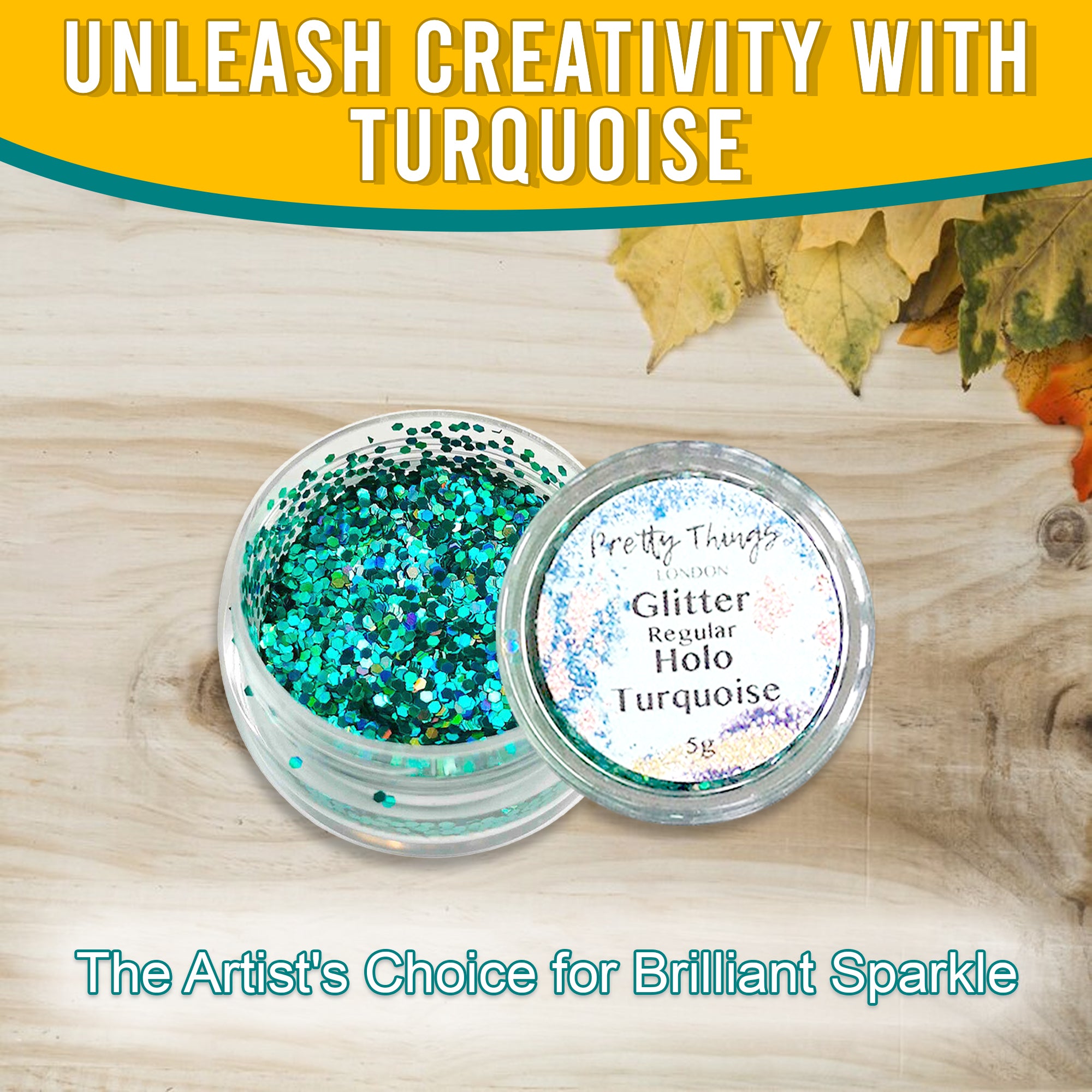 2.	Unleash Creativity with Turquoise - Pretty Things London Regular Holographic Glitter