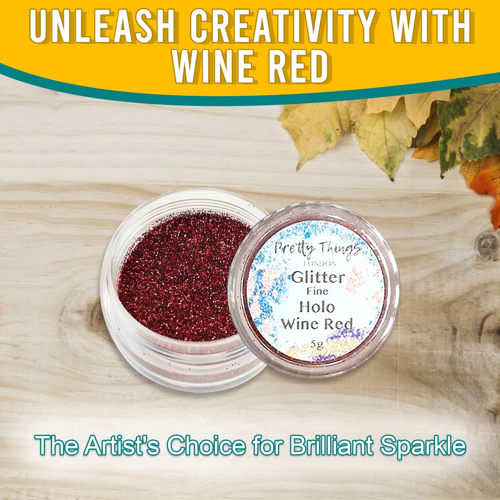 2.	Unleash creativity with Pretty Things London Fine Holographic Glitter in Wine Red