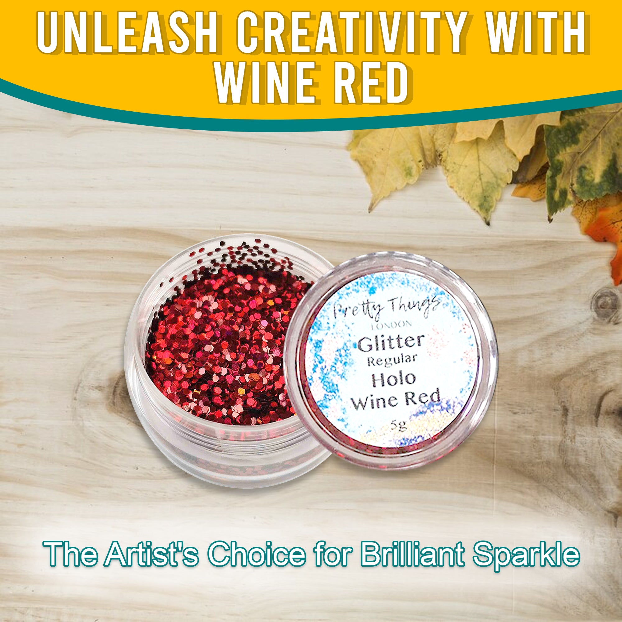 2.	Unleash Creativity with Wine Red - Pretty Things London Regular Holographic Glitter