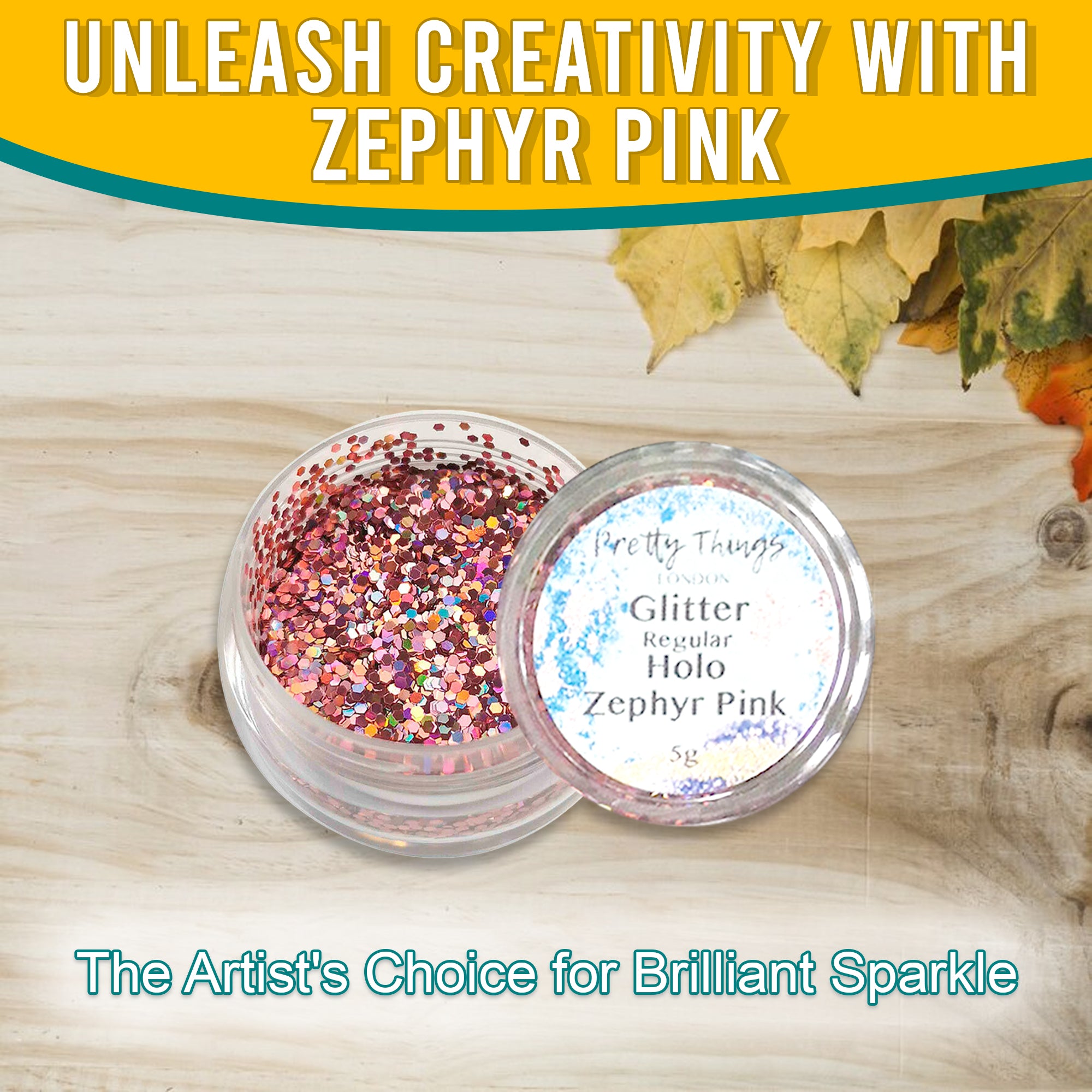 2.	Unleash Creativity with Zephry Pink - Pretty Things London Regular Holographic Glitter