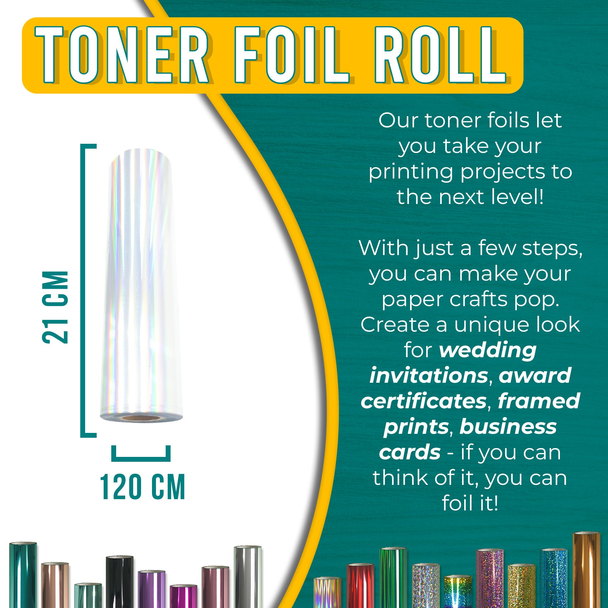 Holographic SIlver Toner Foil | 21cm x 120m Roll