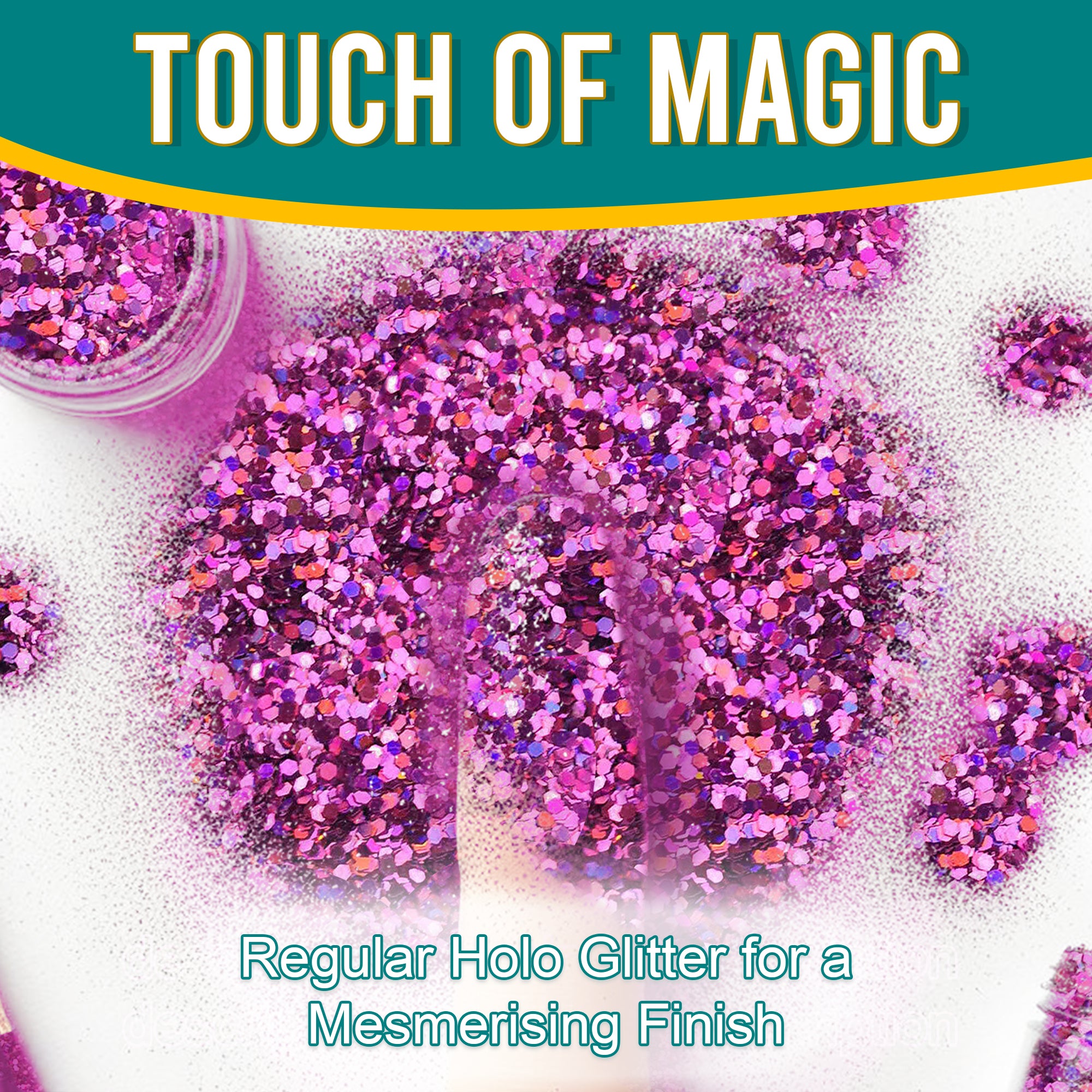 3.	Touch of Magic - Regular Holographic Glitter in Radiant Orchid for a Mesmerizing Finish