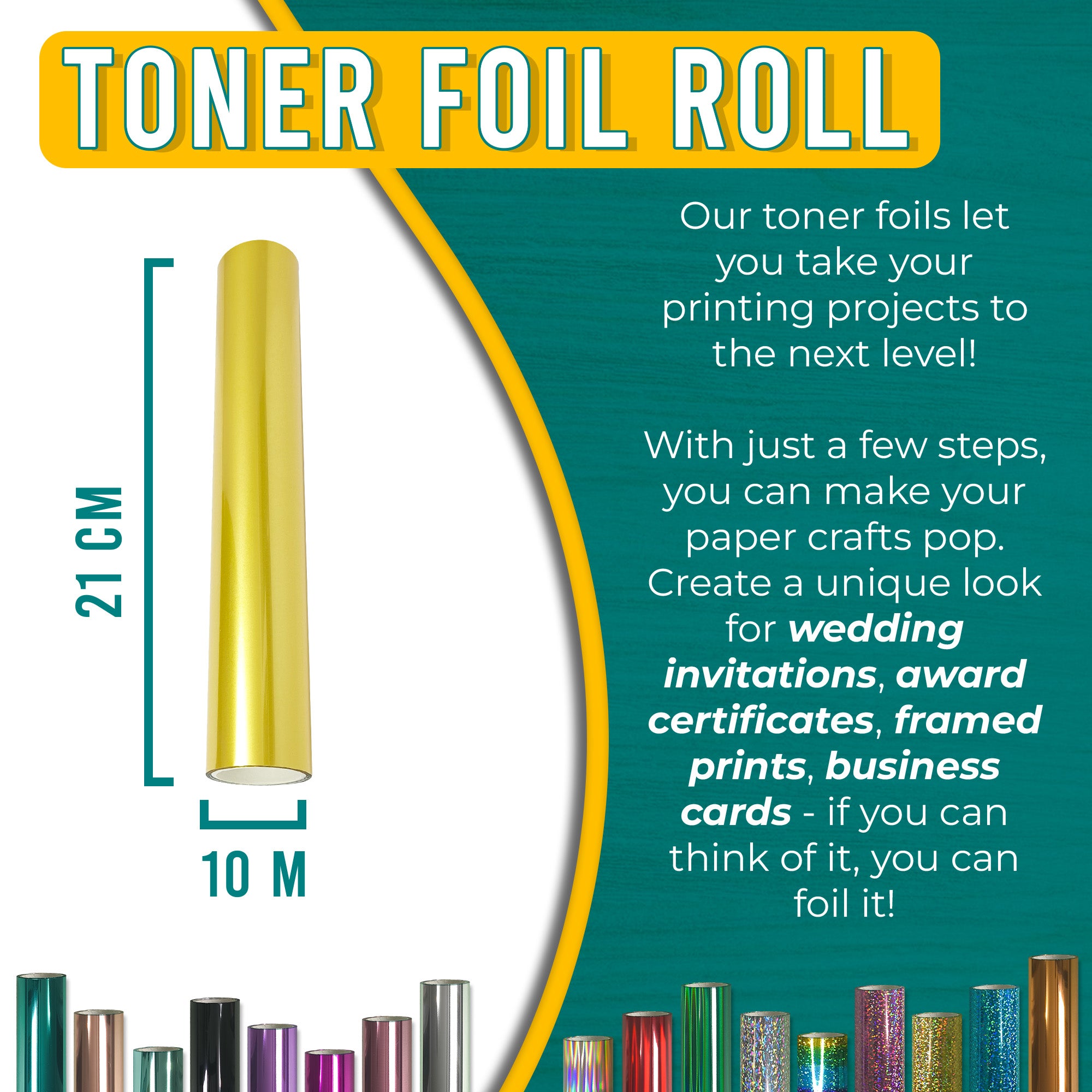 Satin Matte Gold Toner Foil | 21cm x 10m Roll