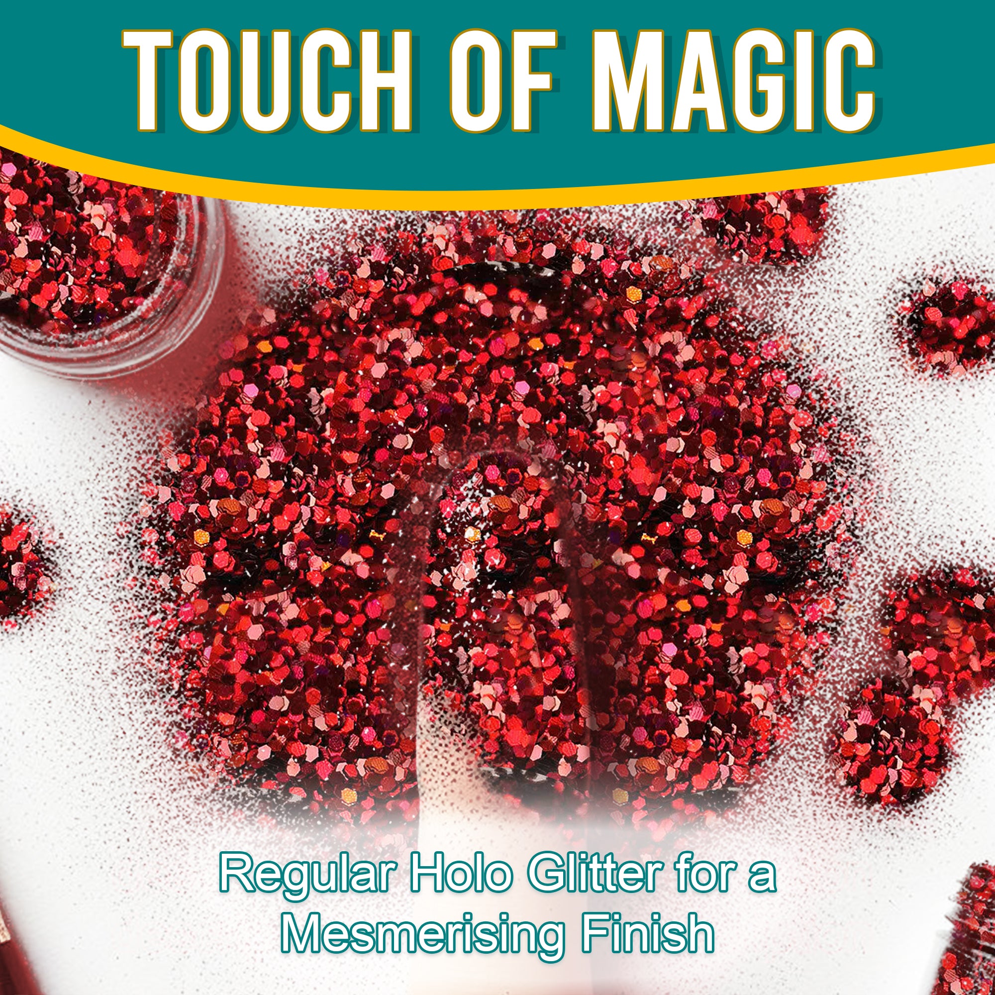 3.	Touch of Magic - Regular Holographic Glitter in Wine Red for a Mesmerizing Finish