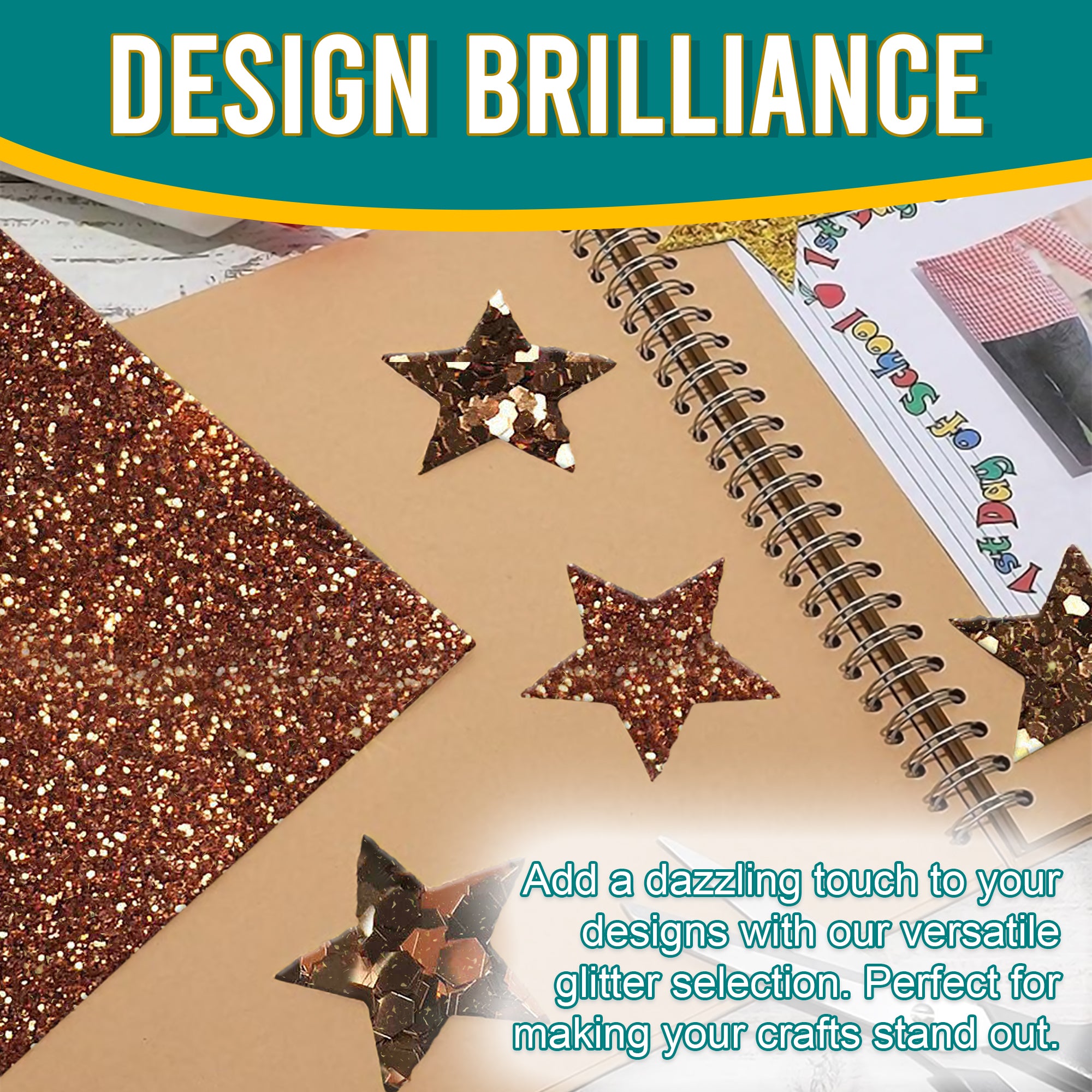 4.	Creative Designs with Metallic Brushed Copper Glitter Trio - Scrapbooking and Card Making