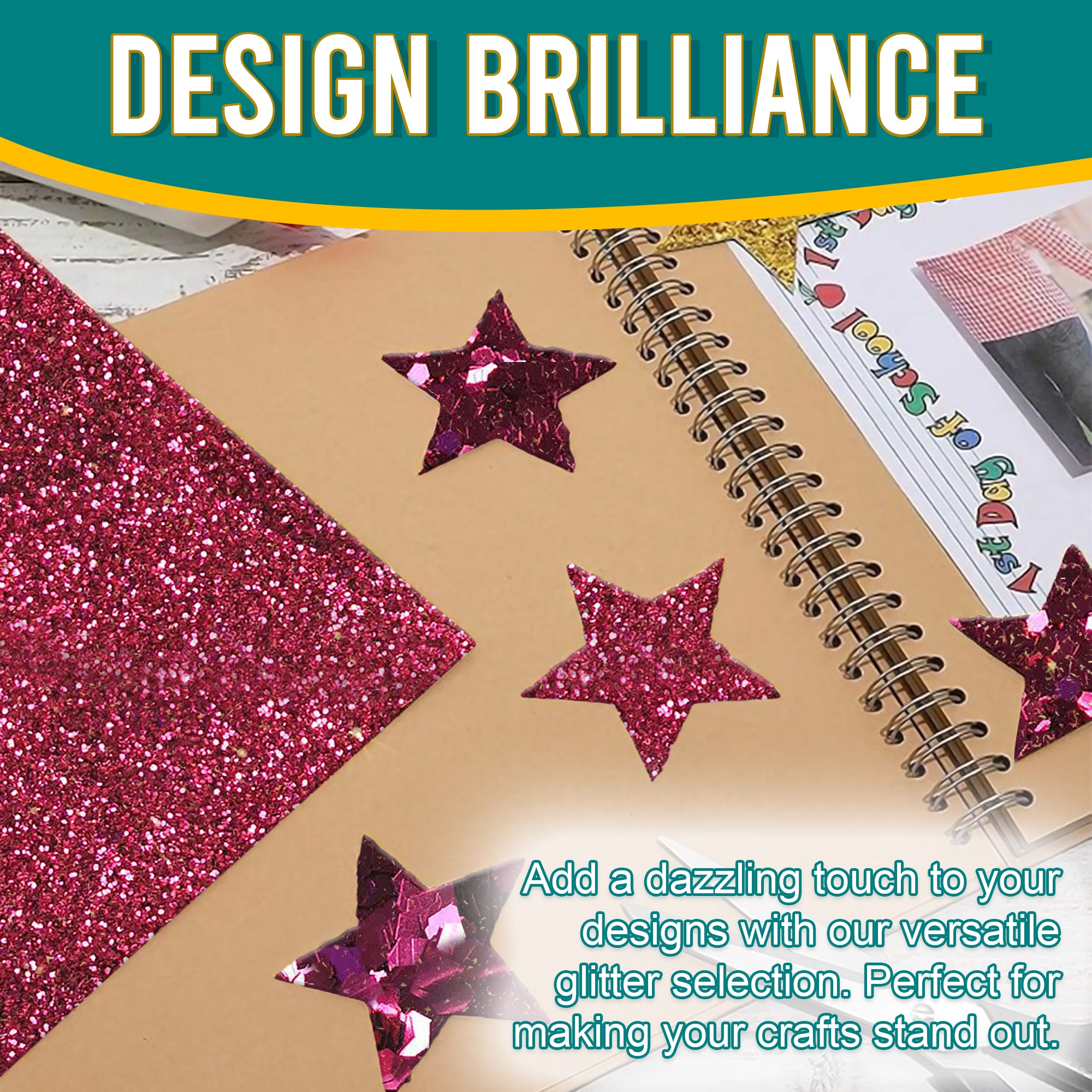 4.	Creative Designs with Metallic Cerise Pink Glitter Trio - Scrapbooking and Card Making