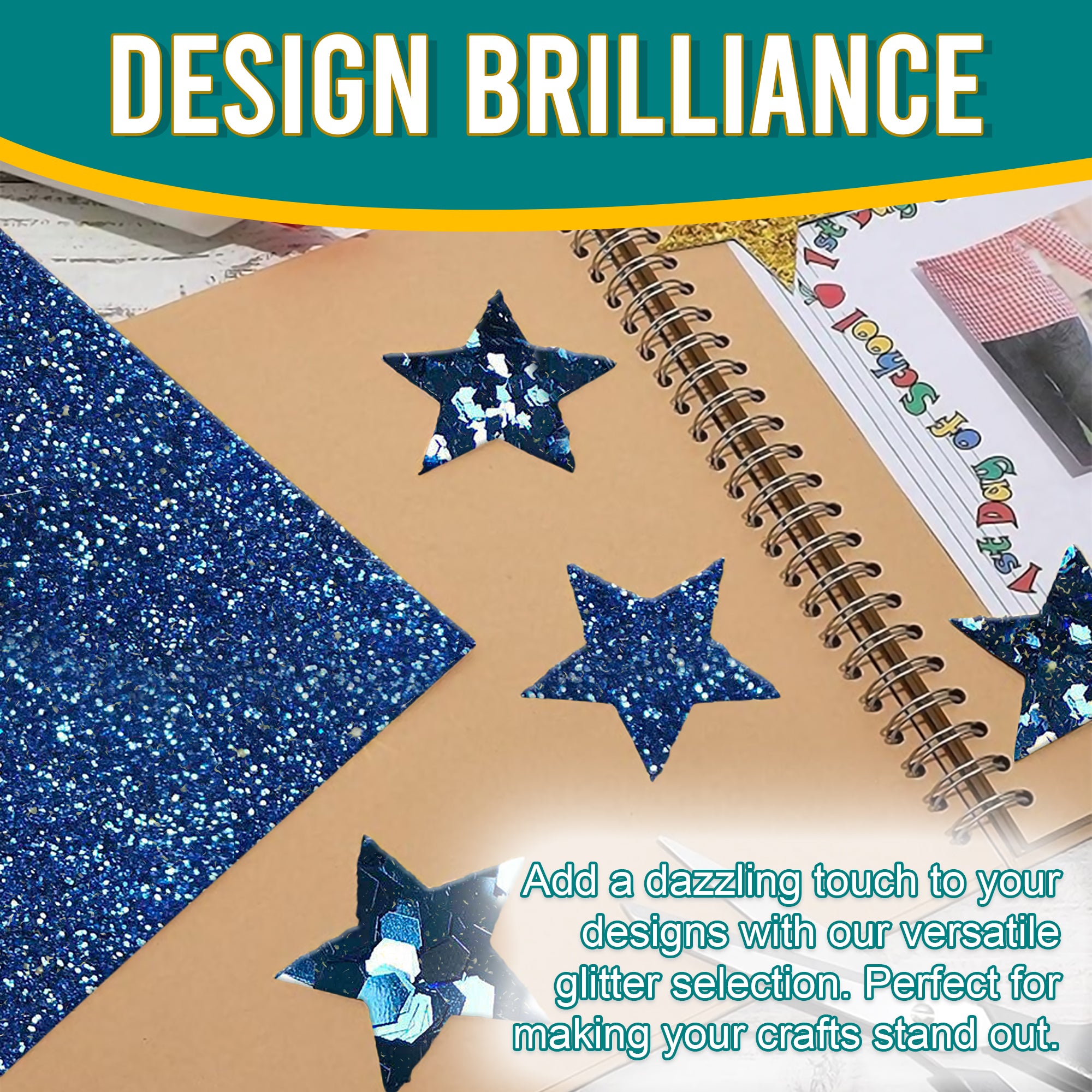 4.	Creative Designs with Metallic Cornflower Blue Glitter Trio - Scrapbooking and Card Making