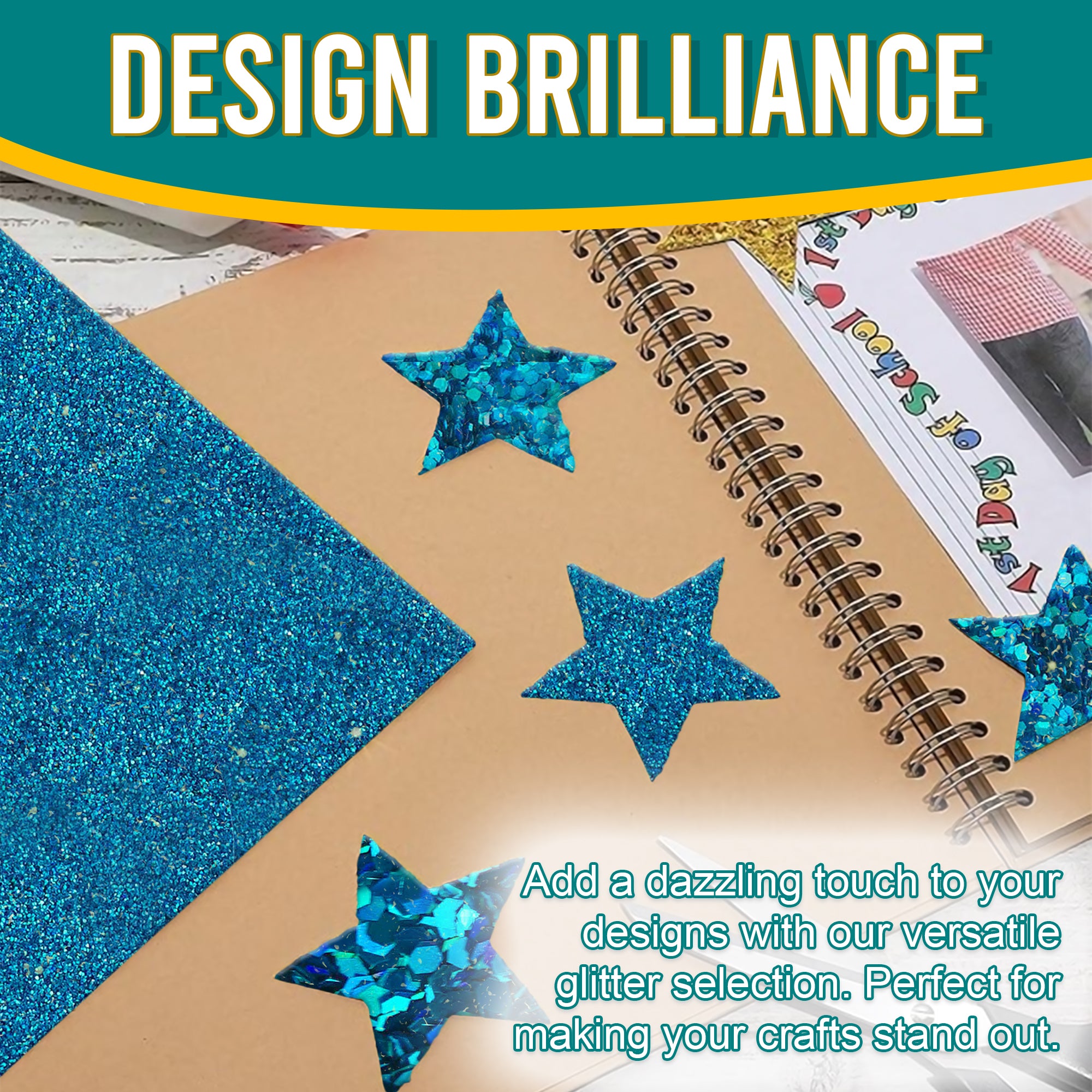 4.	Creative Designs - Crayola Curelean Glitter Trio Used for Dazzling Scrapbook Designs