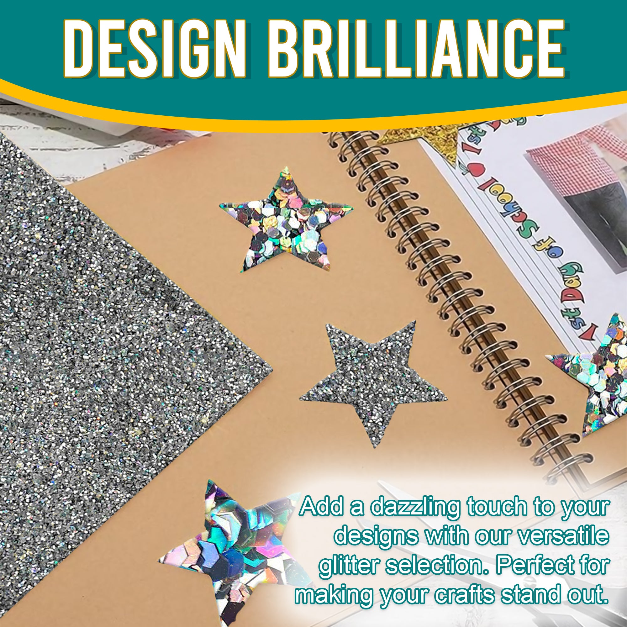 4.	Creative Designs - Diamon Silver Glitter Trio Used for Dazzling Scrapbook Designs