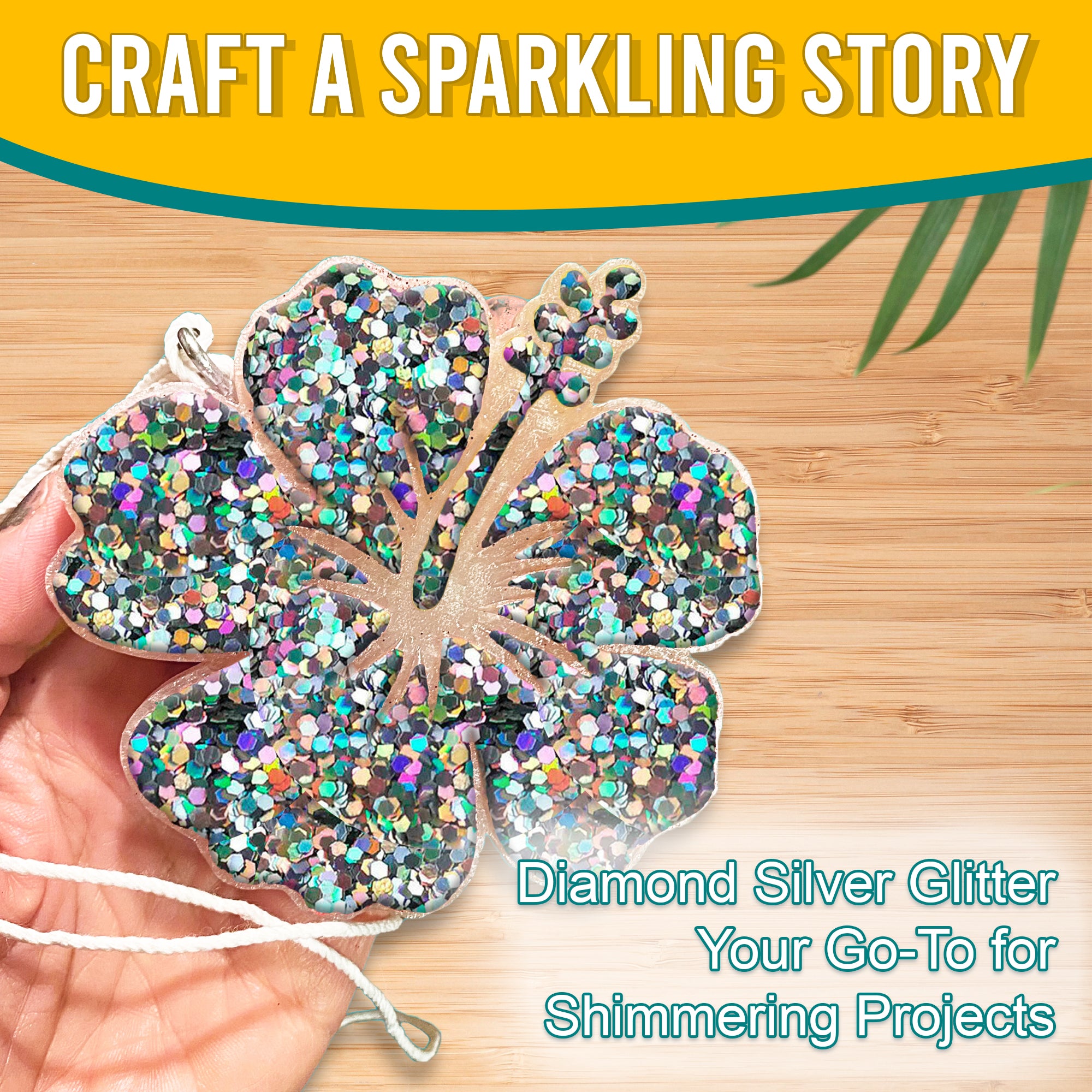 4.	Craft a Sparkling Story - Diamon Silver Regular Holographic Glitter for Shimmering Projects