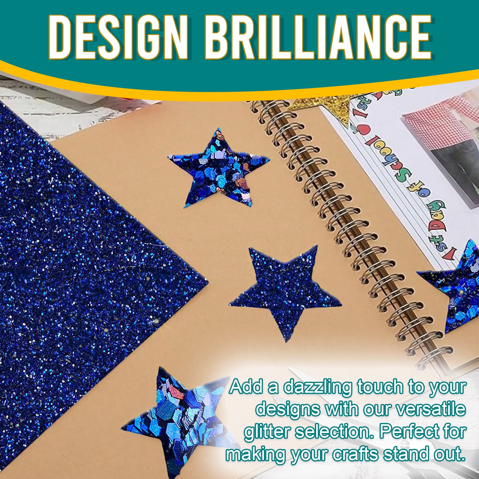 4.	Creative Designs - Egyptian Blue Glitter Trio Used for Dazzling Scrapbook Designs