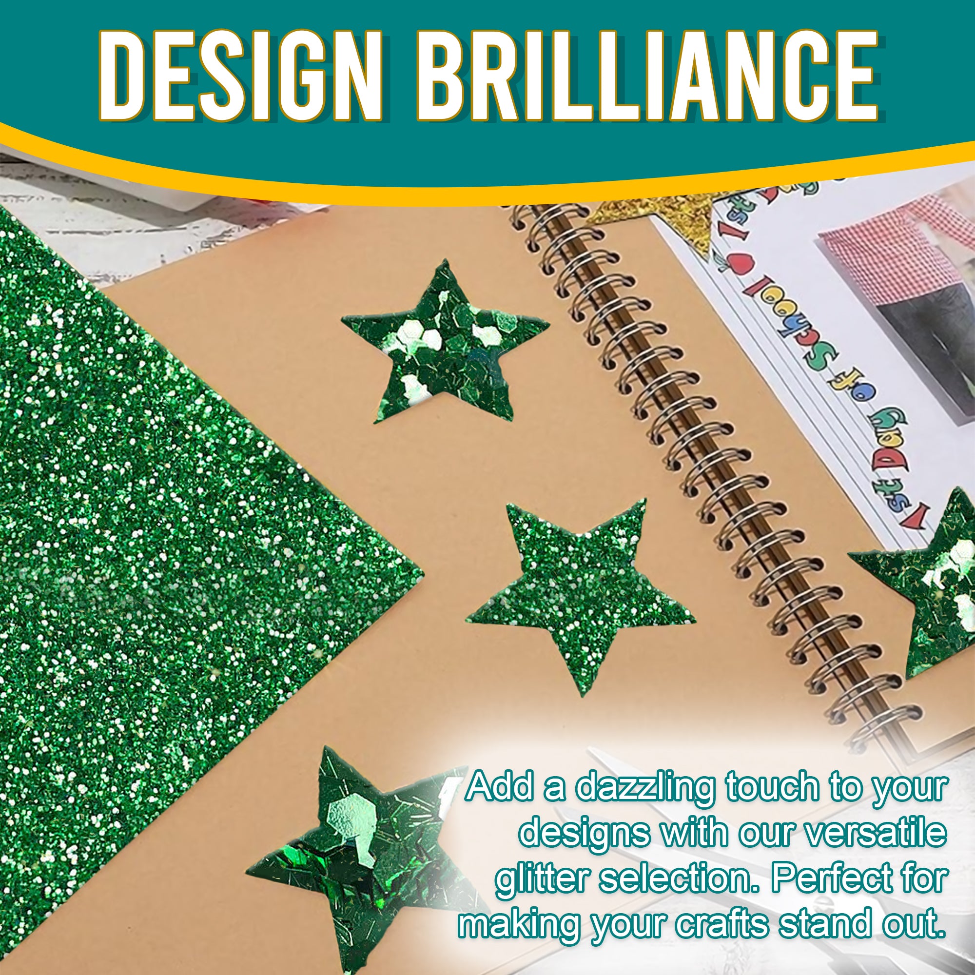 4.	Creative Designs with Metallic Fern Green Glitter Trio - Scrapbooking and Card Making