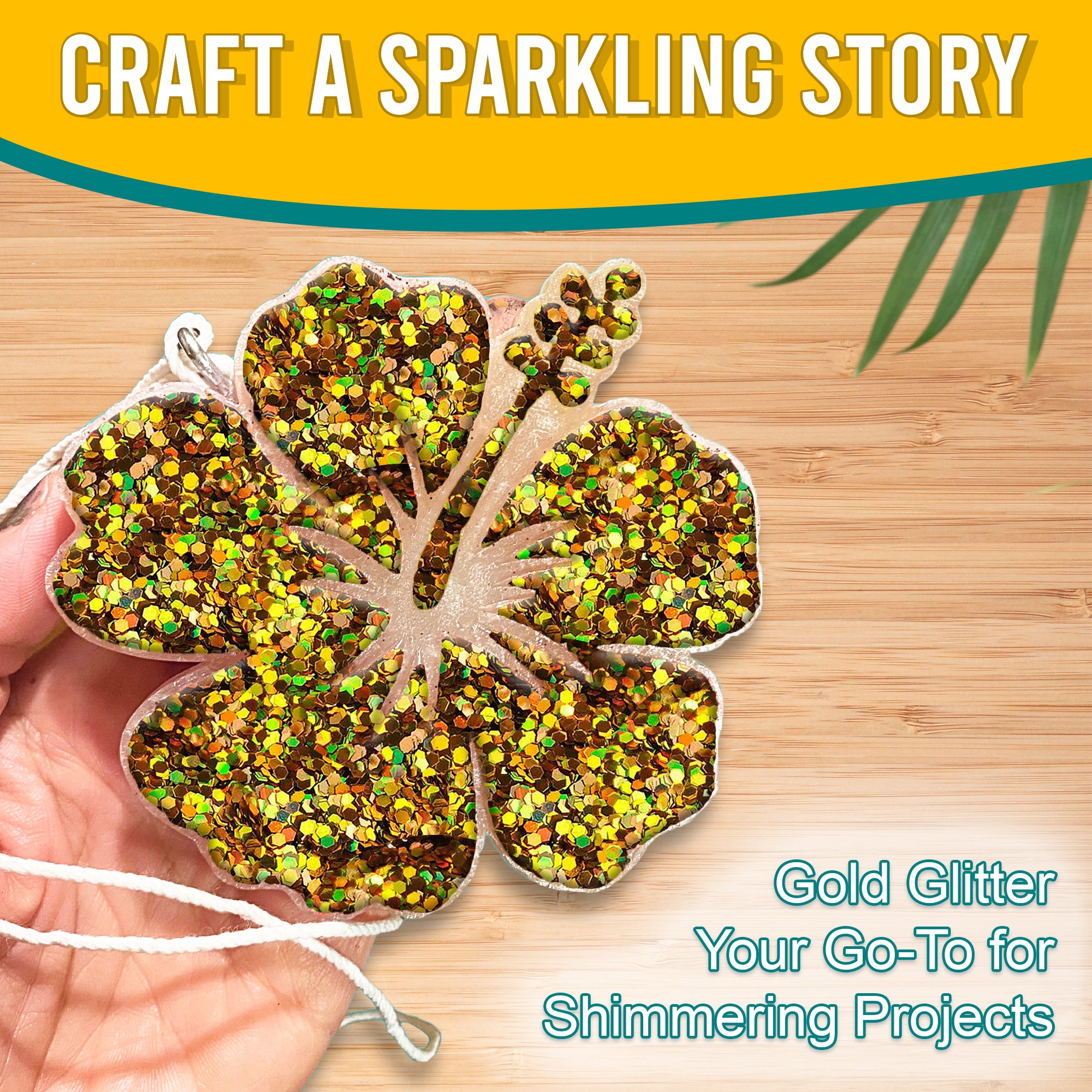 4.	Craft a Sparkling Story - Gold Regular Holographic Glitter for Shimmering Projects