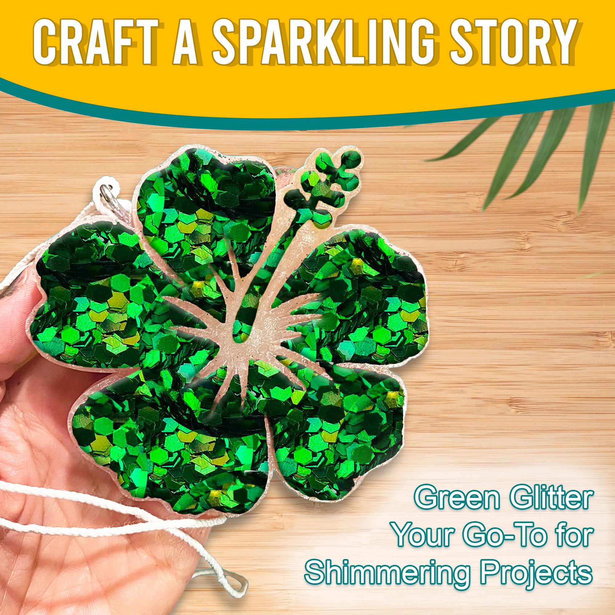 4.	Craft a Sparkling Story - Green Chunky Holographic Glitter for Shimmering Projects