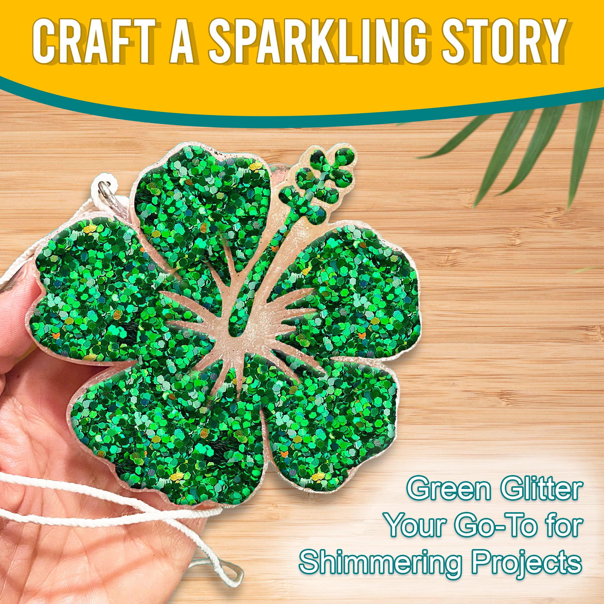 4.	Craft a Sparkling Story - Green Regular Holographic Glitter for Shimmering Projects