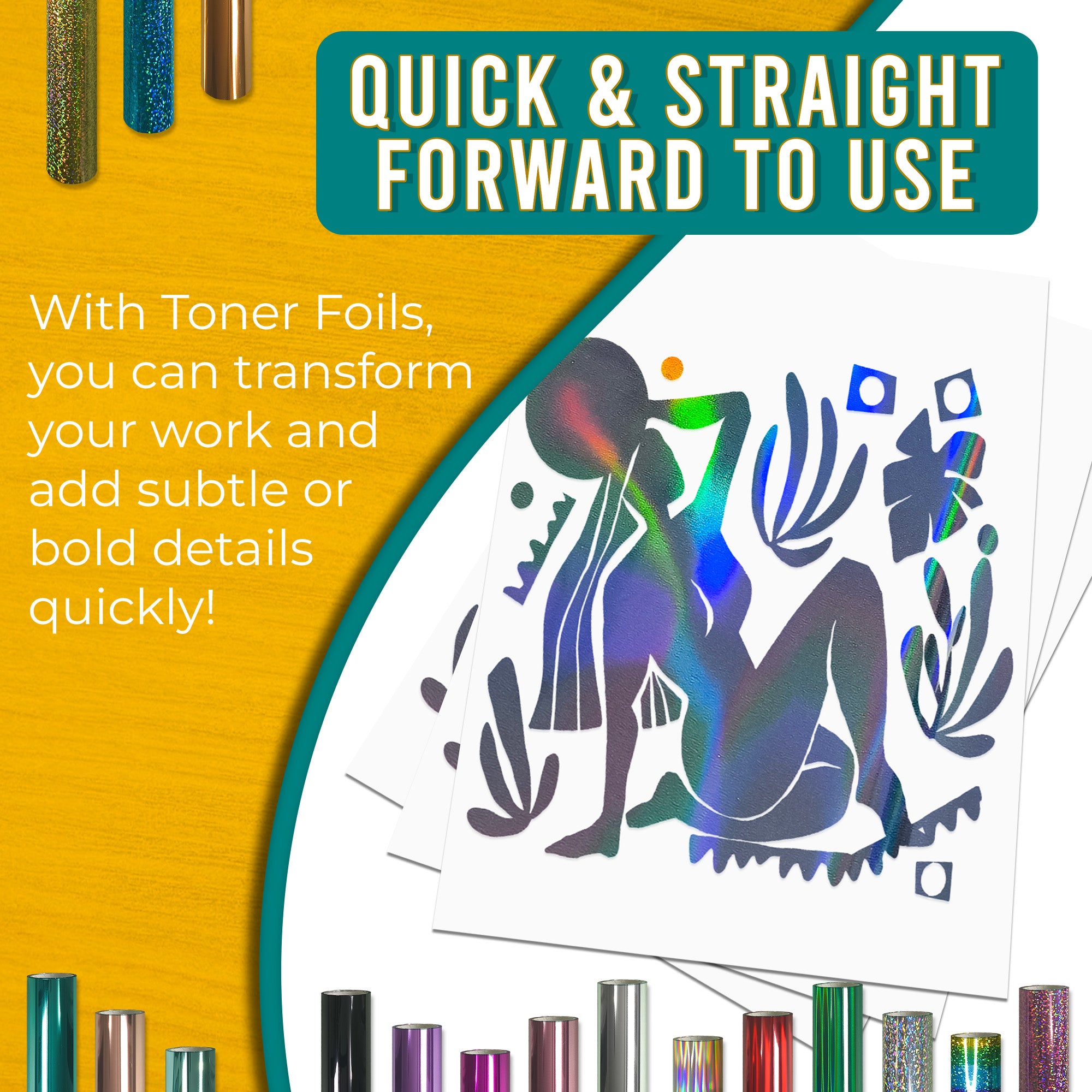 Holographic Black Toner Foil | 21cm x 10m Roll