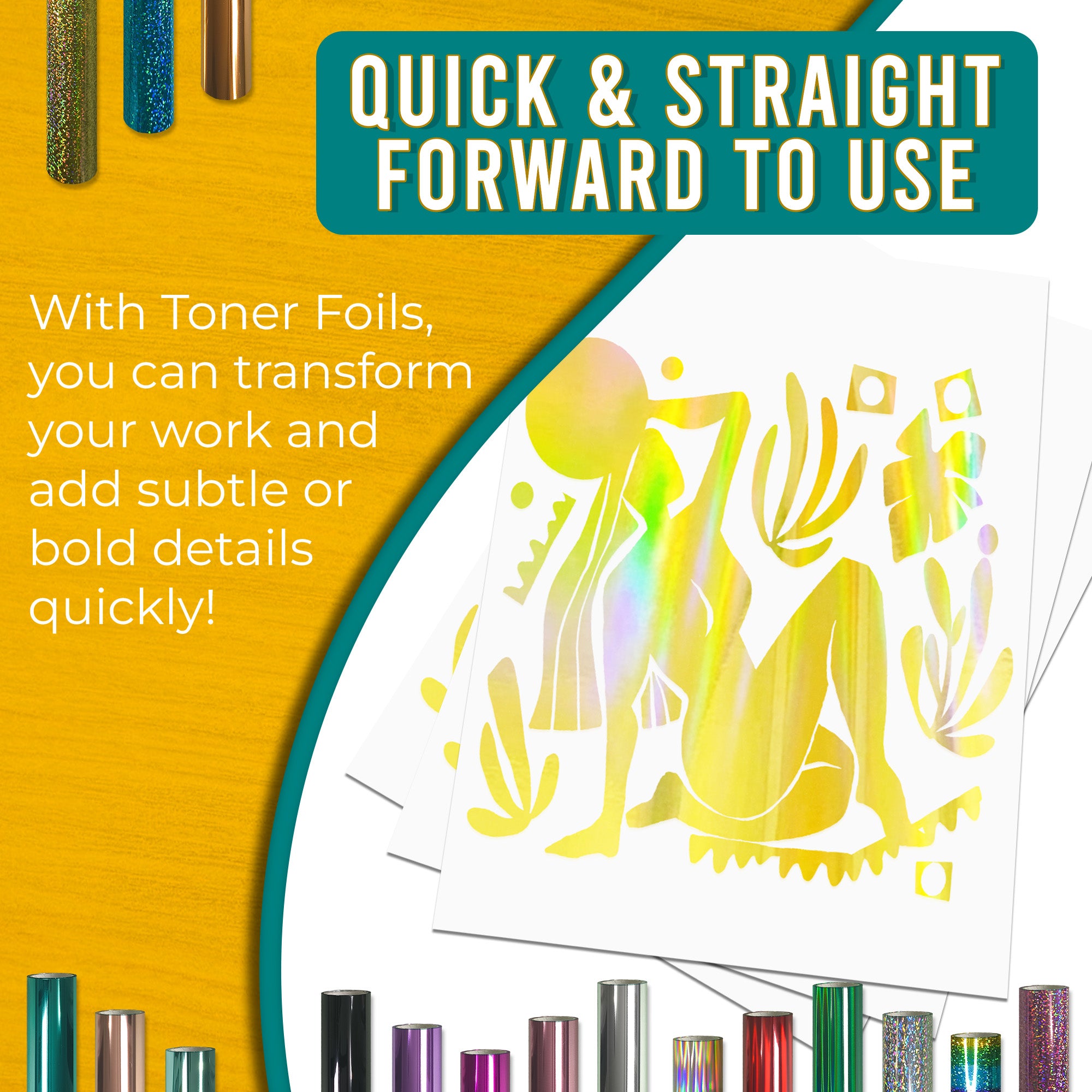 Holographic Gold Toner Foil | 21cm x 120m Roll