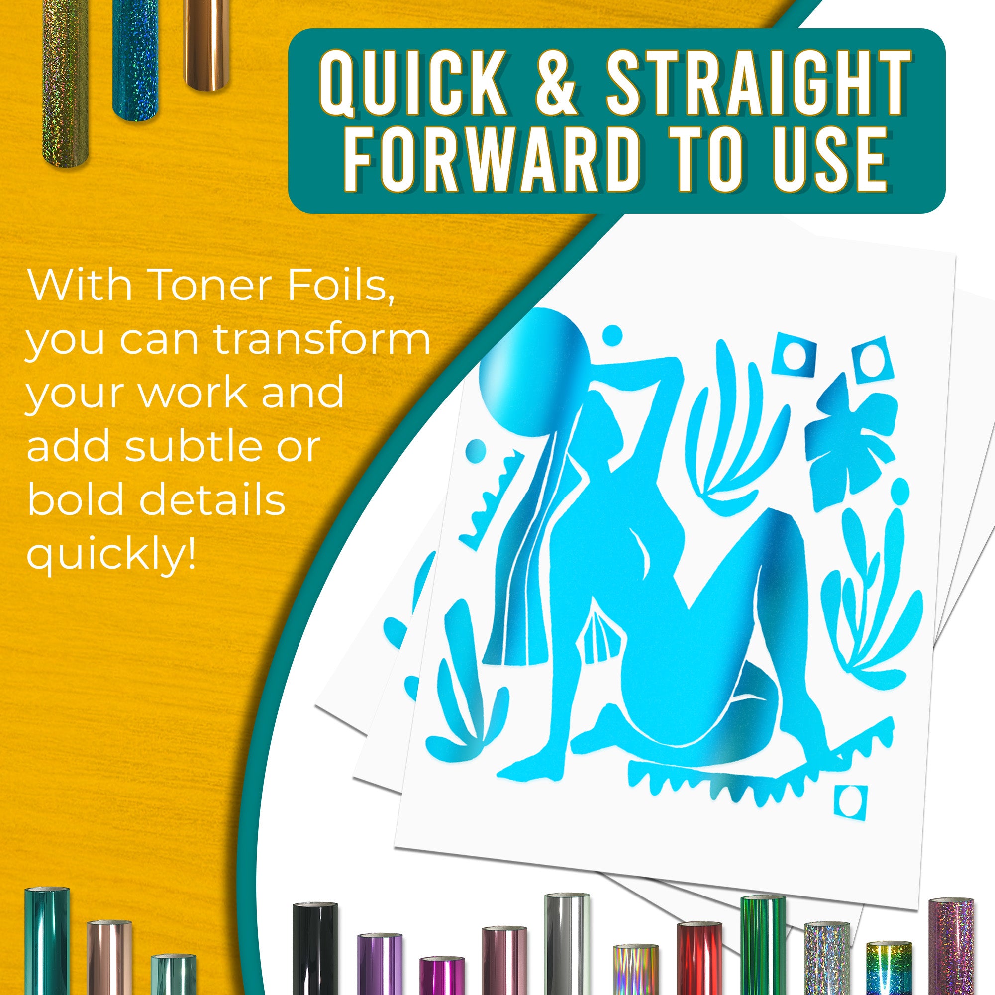 Metallic Cyan Blue Toner Foil | 21cm x 10m Roll